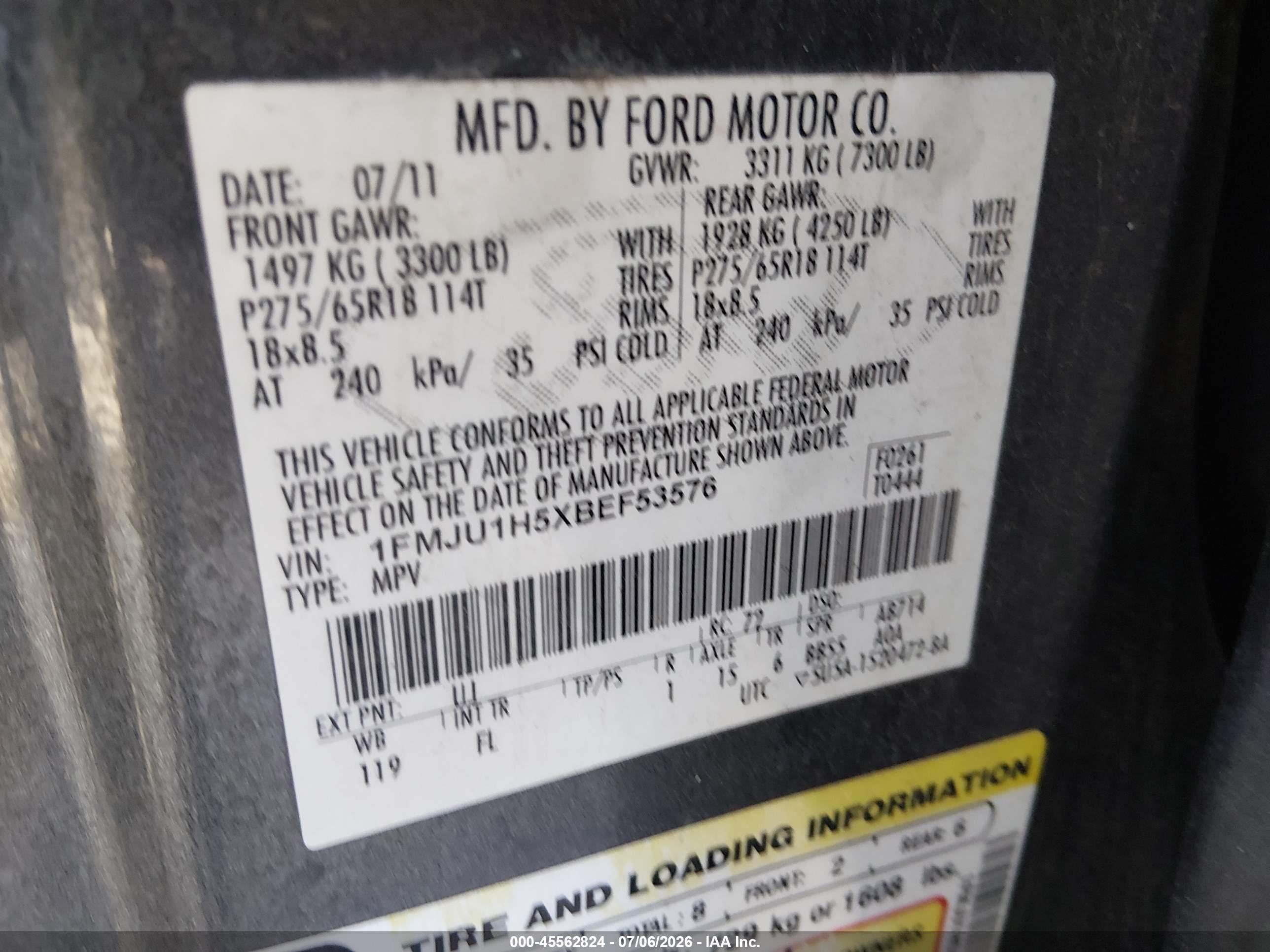 2011 Ford Expedition Xlt Gray vin: 1FMJU1H5XBEF53576