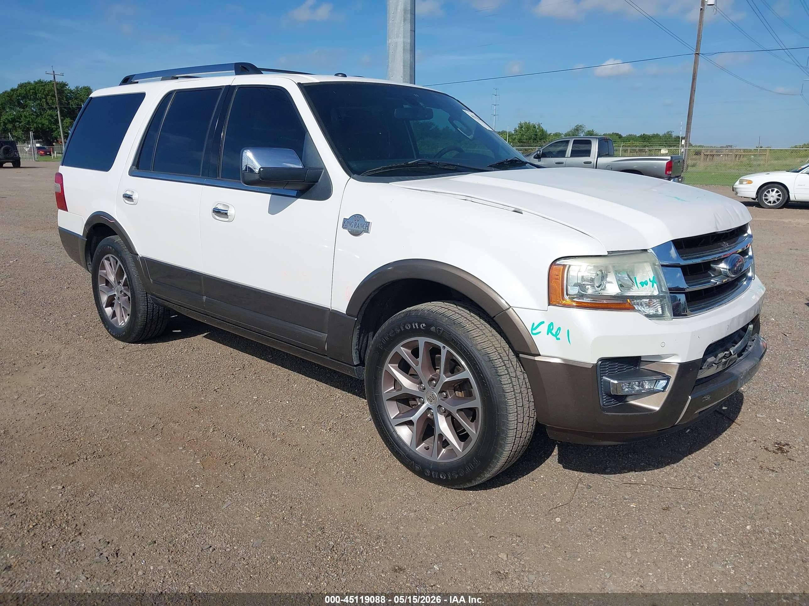 2015 Ford Expedition King Ranch White vin: 1FMJU1HT1FEF12807