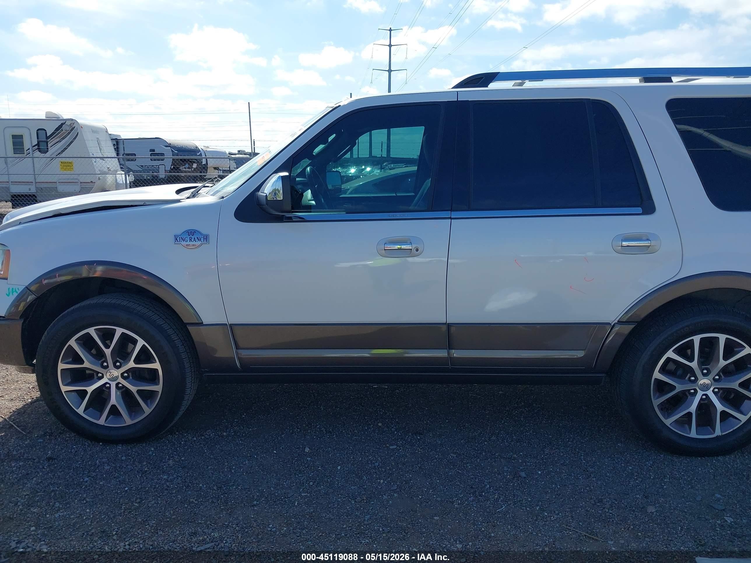 2015 Ford Expedition King Ranch White vin: 1FMJU1HT1FEF12807
