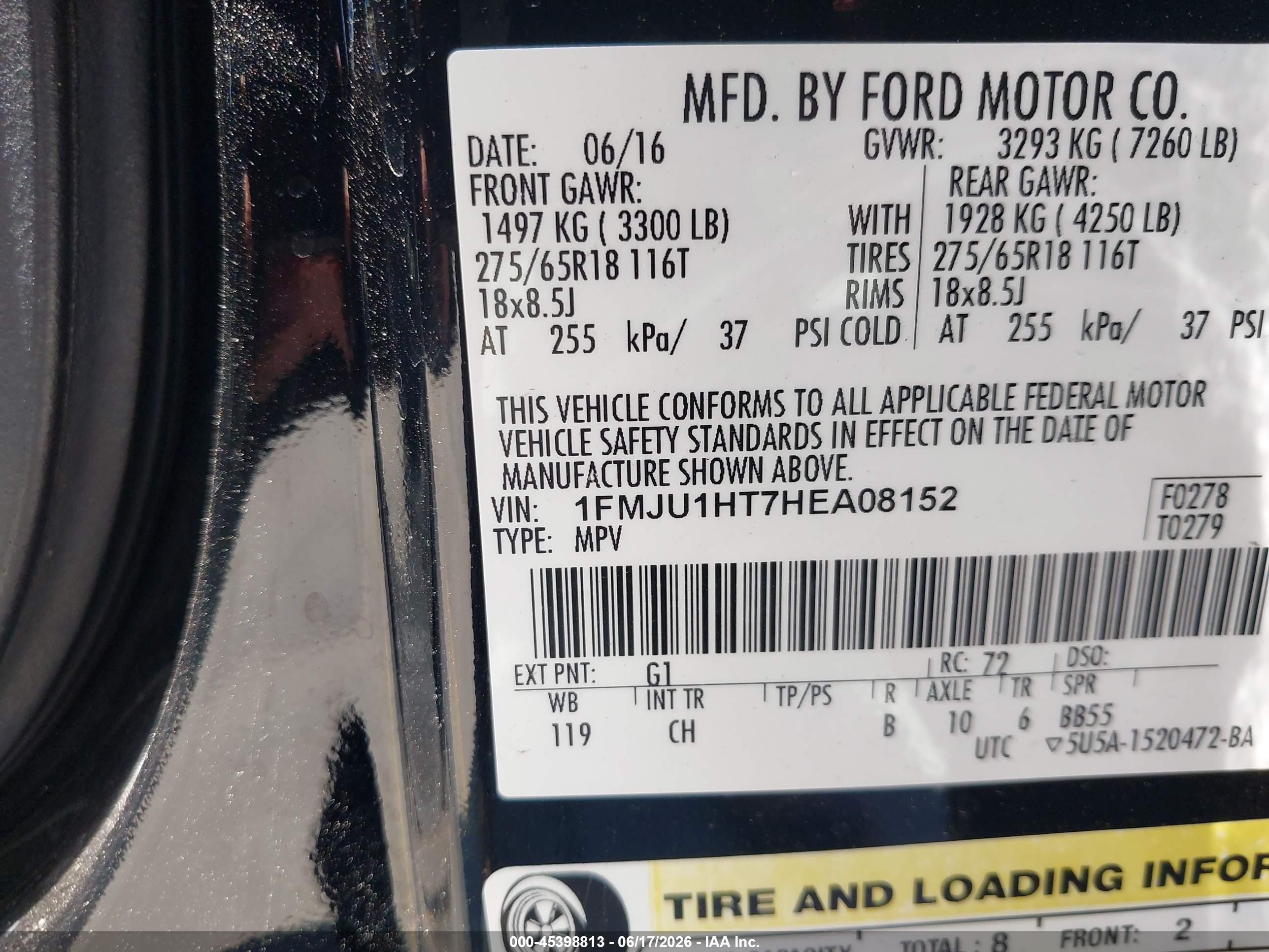 2017 Ford Expedition Xlt Black vin: 1FMJU1HT7HEA08152