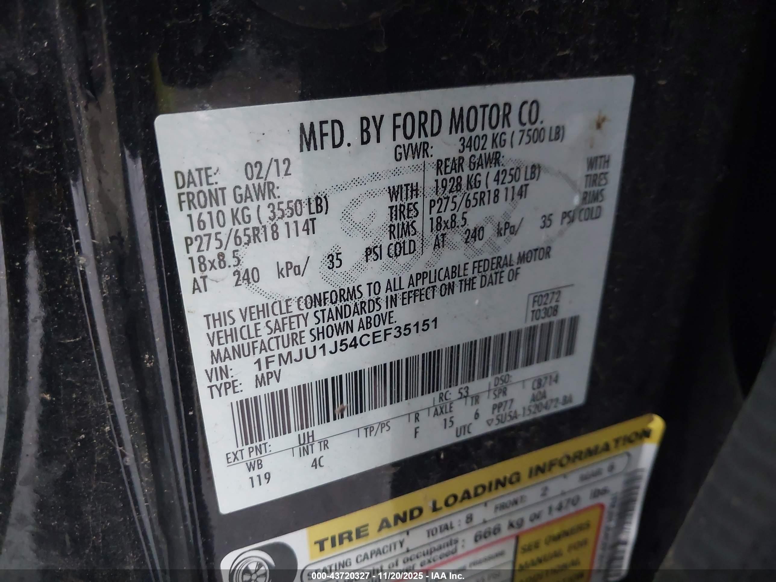 2012 Ford Expedition Xlt Black vin: 1FMJU1J54CEF35151