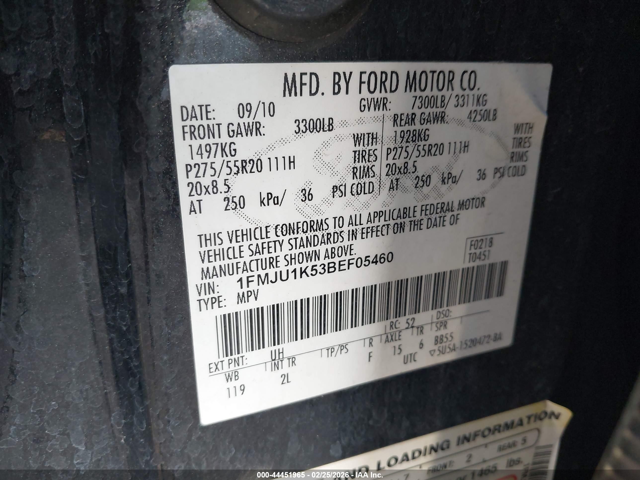 2011 Ford Expedition Limited Black vin: 1FMJU1K53BEF05460