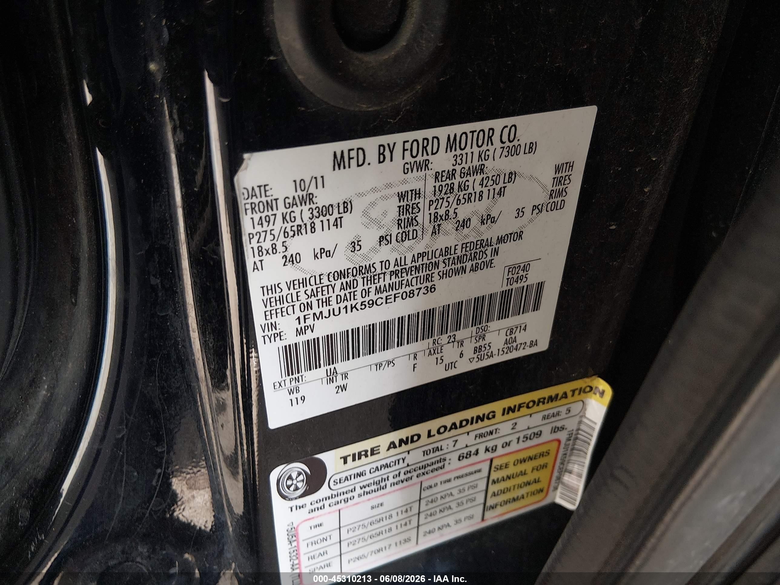 2012 Ford Expedition Limited Black vin: 1FMJU1K59CEF08736