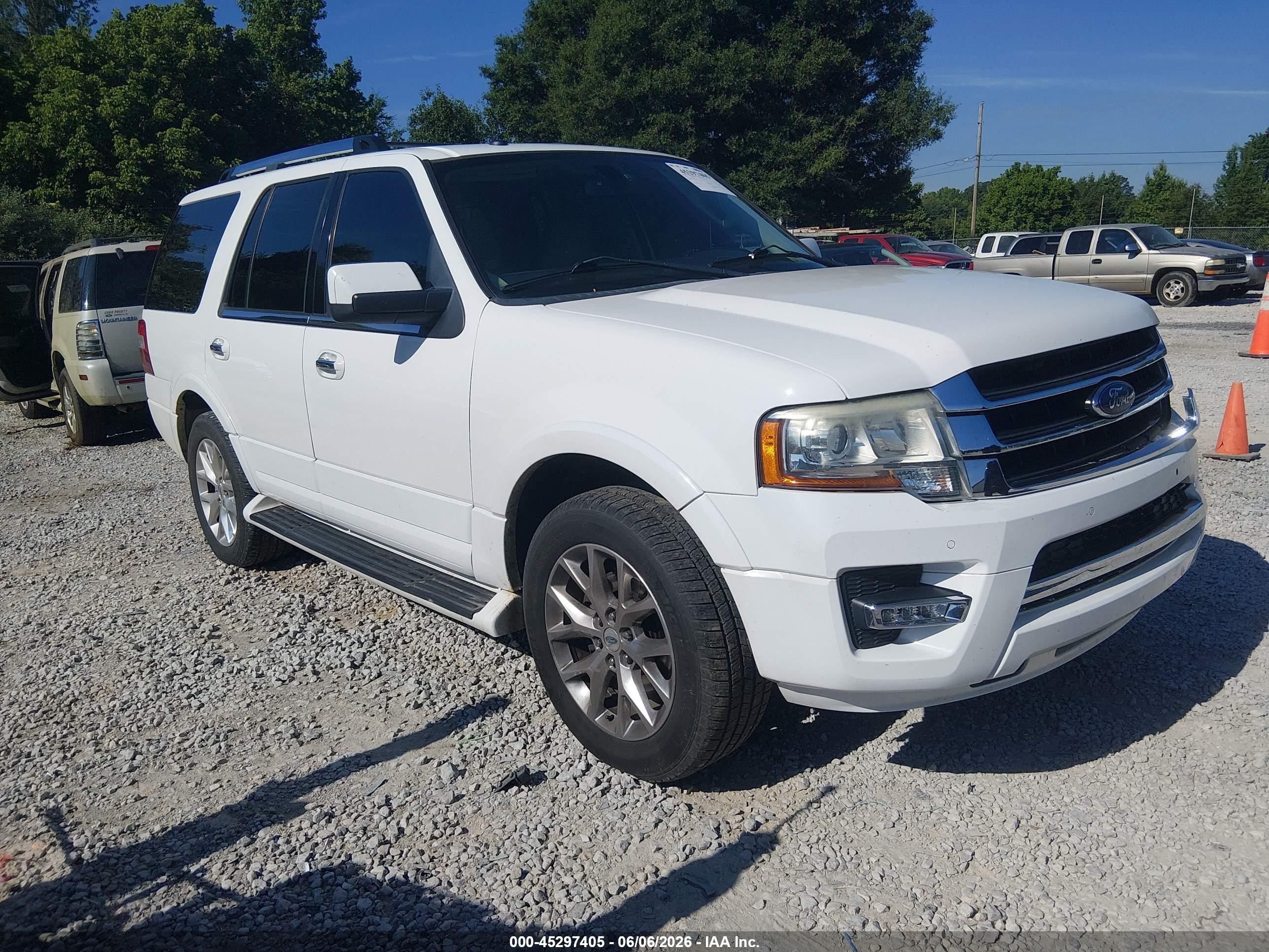 2015 Ford Expedition Limited White vin: 1FMJU1KT1FEF07258