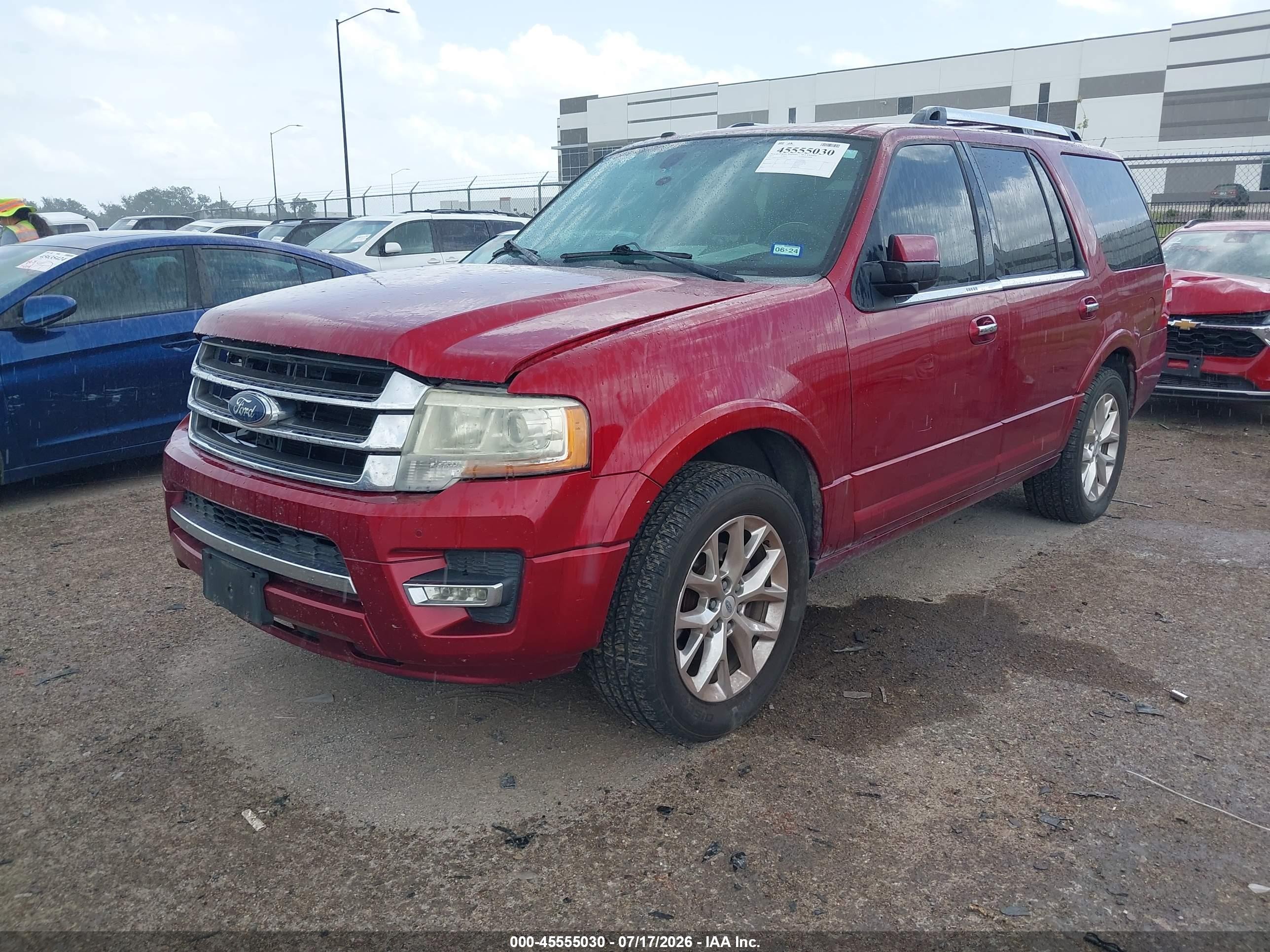 2015 Ford Expedition Limited Red vin: 1FMJU1KT7FEF14795
