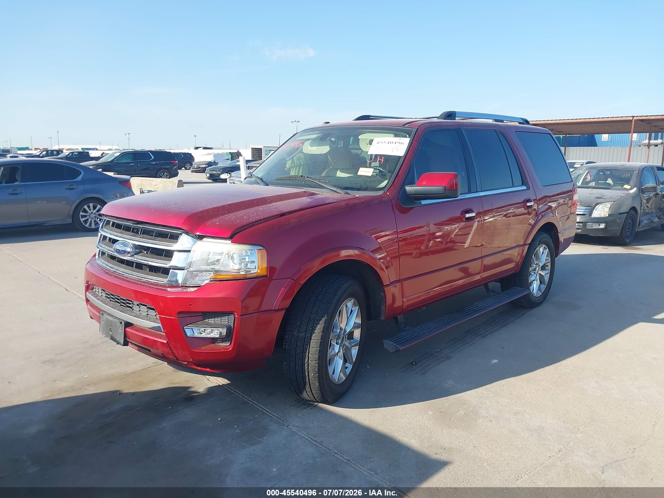 2015 Ford Expedition Limited Red vin: 1FMJU1KTXFEF28139