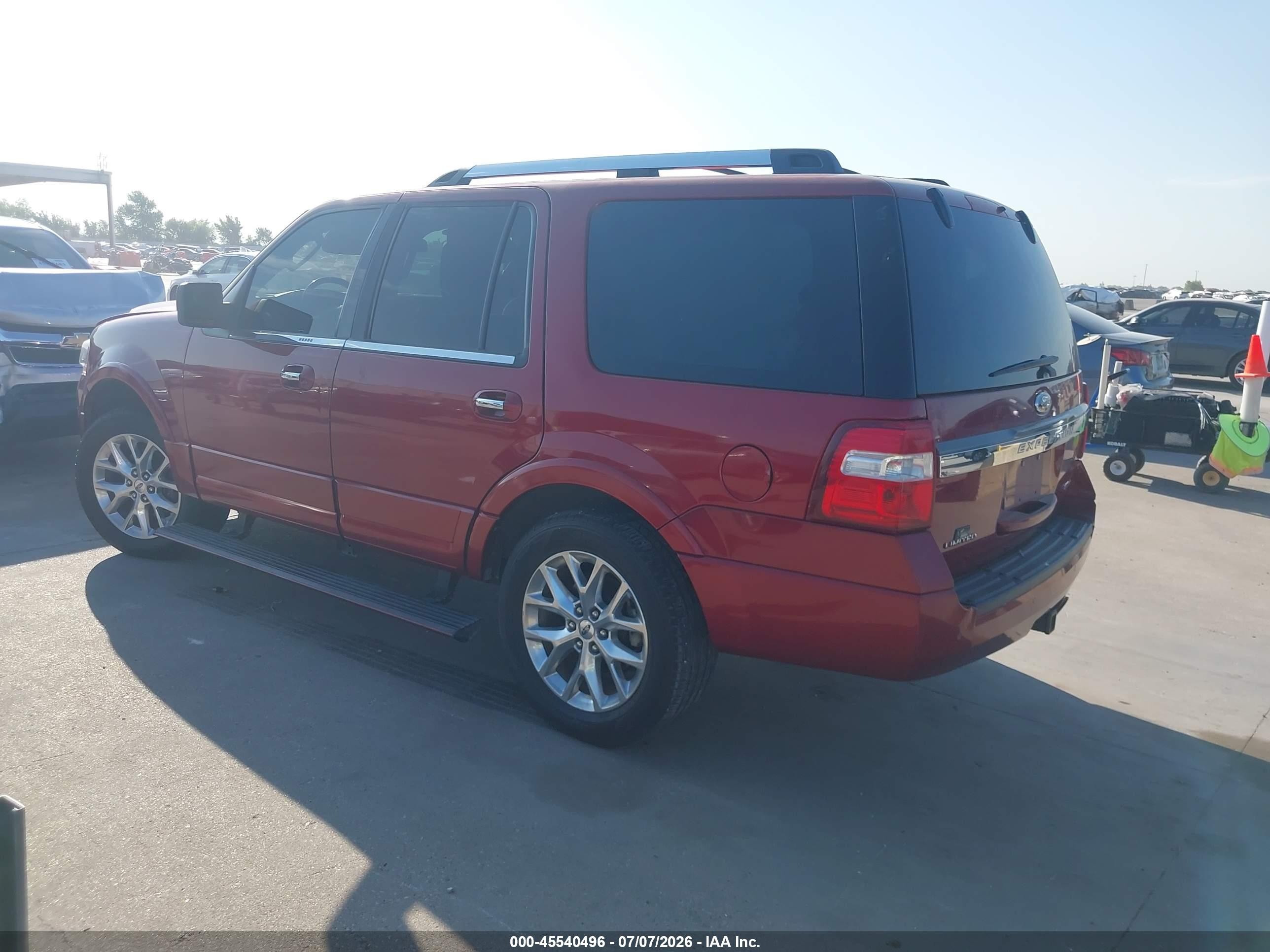 2015 Ford Expedition Limited Red vin: 1FMJU1KTXFEF28139
