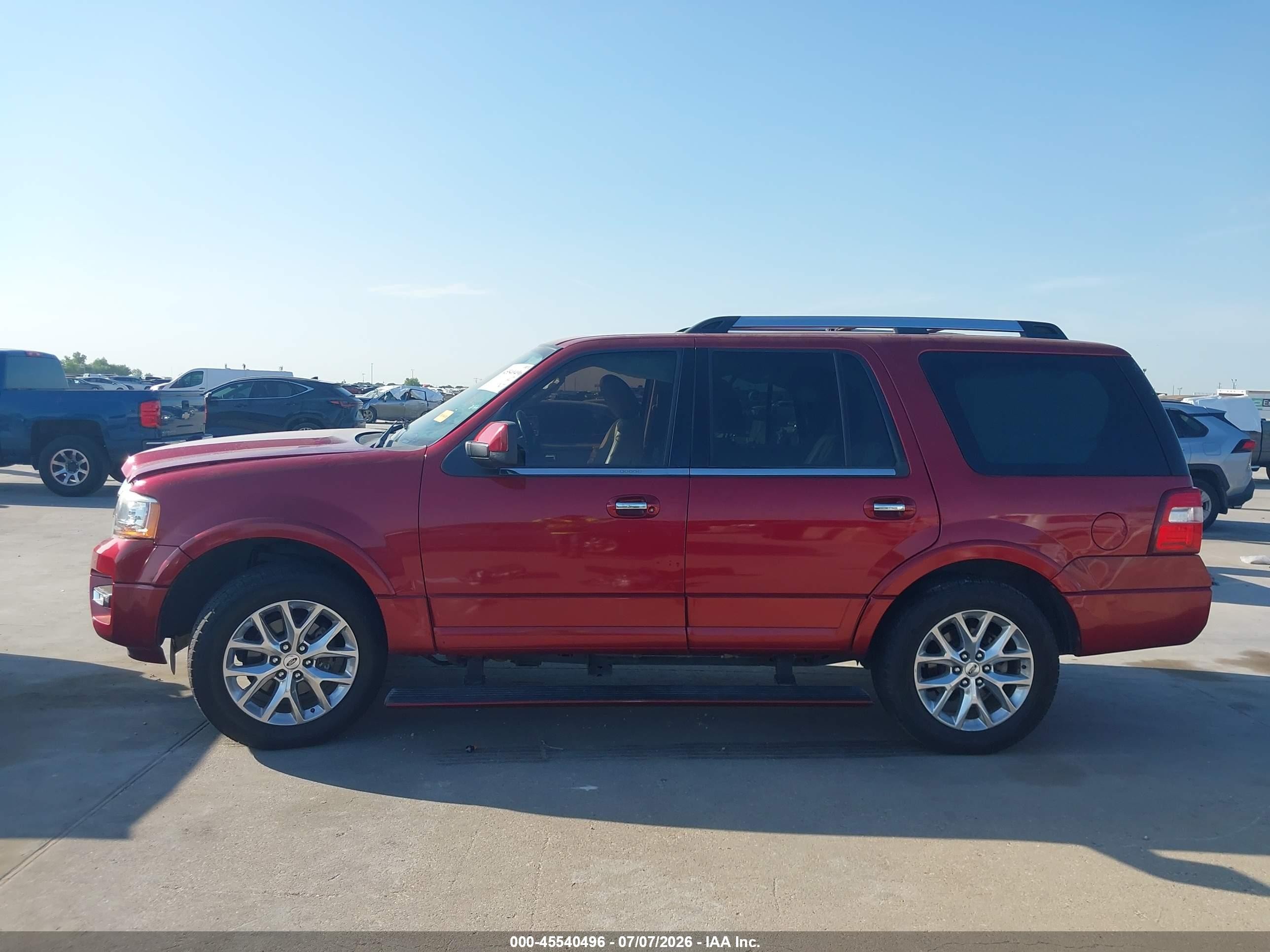 2015 Ford Expedition Limited Red vin: 1FMJU1KTXFEF28139