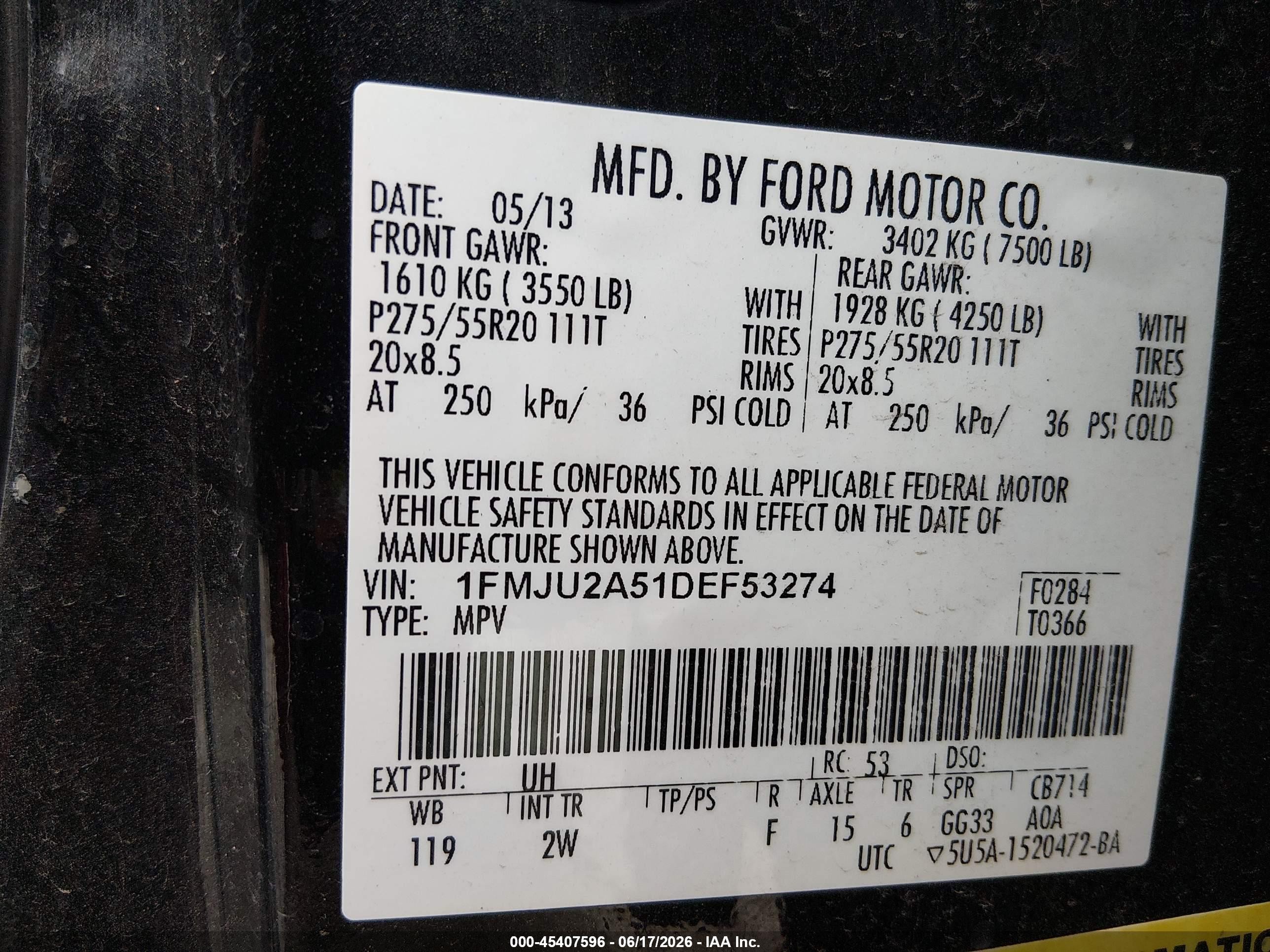 2013 Ford Expedition Limited Black vin: 1FMJU2A51DEF53274