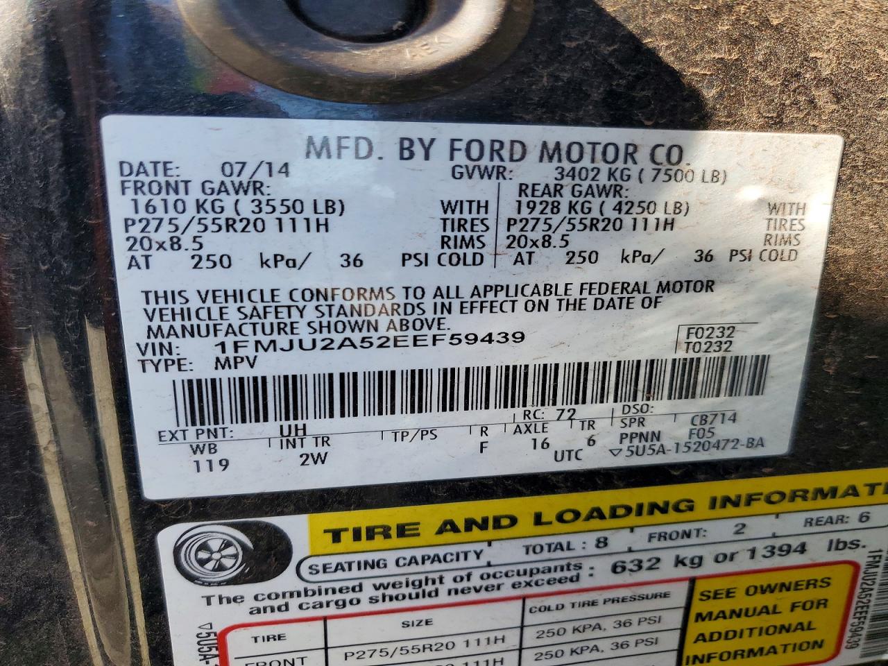 2014 Ford Expedition Limited Black vin: 1FMJU2A52EEF59439