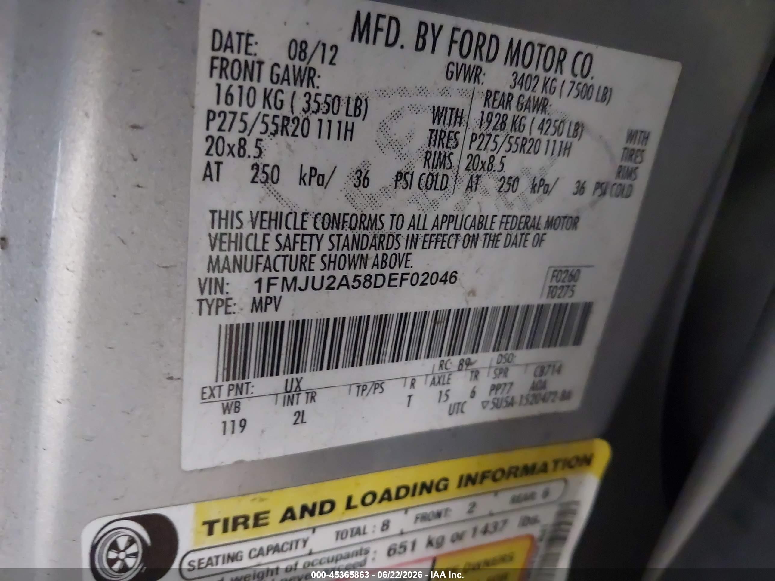 2013 Ford Expedition Limited Gray vin: 1FMJU2A58DEF02046
