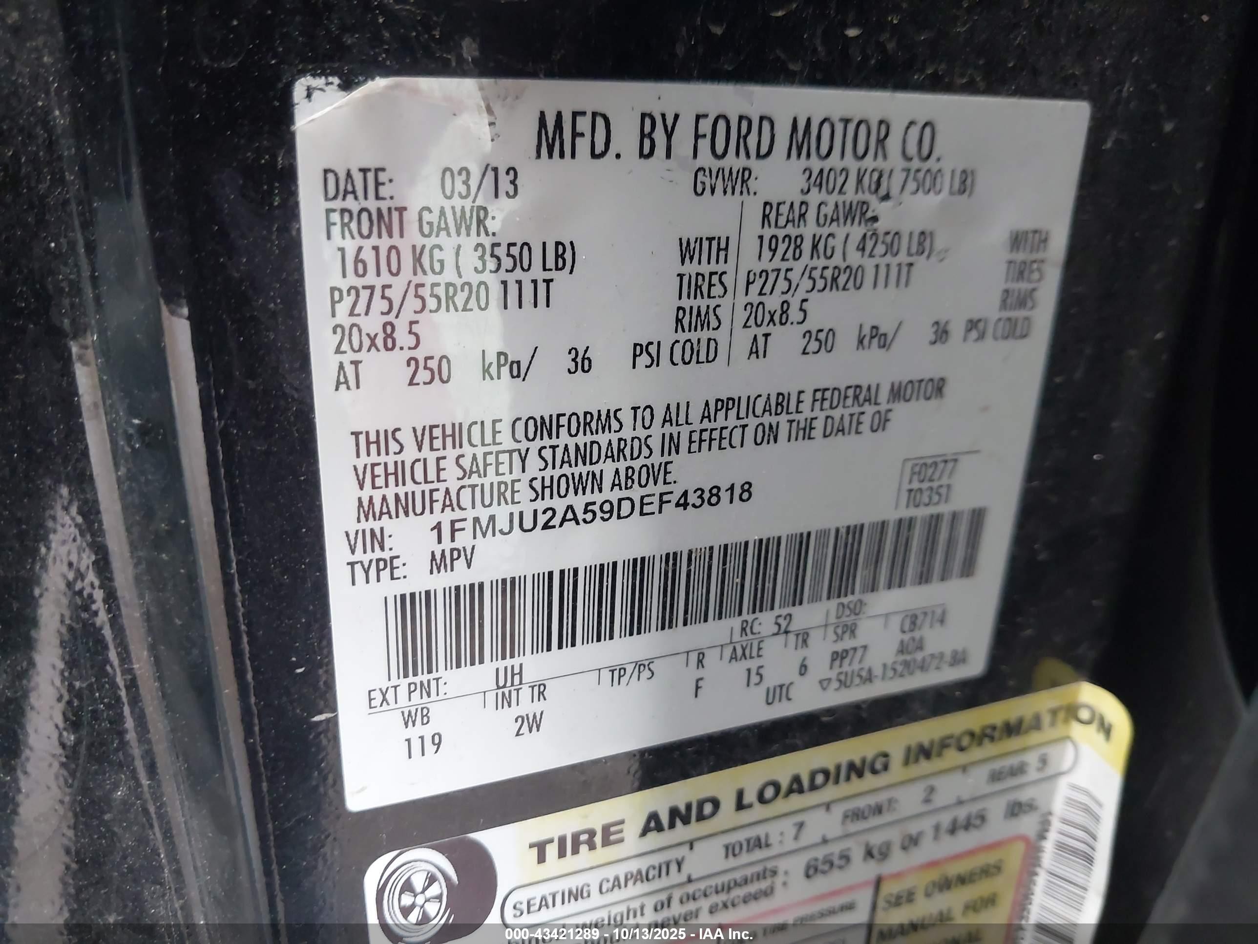 2013 Ford Expedition Limited Black vin: 1FMJU2A59DEF43818