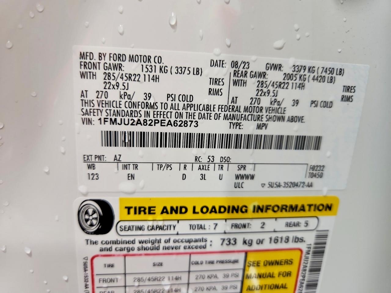 2023 Ford Expedition Limited White vin: 1FMJU2A82PEA62873
