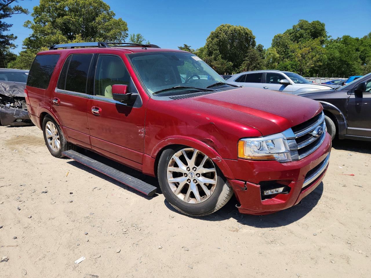 2015 Ford Expedition Limited Red vin: 1FMJU2AT7FEF25982