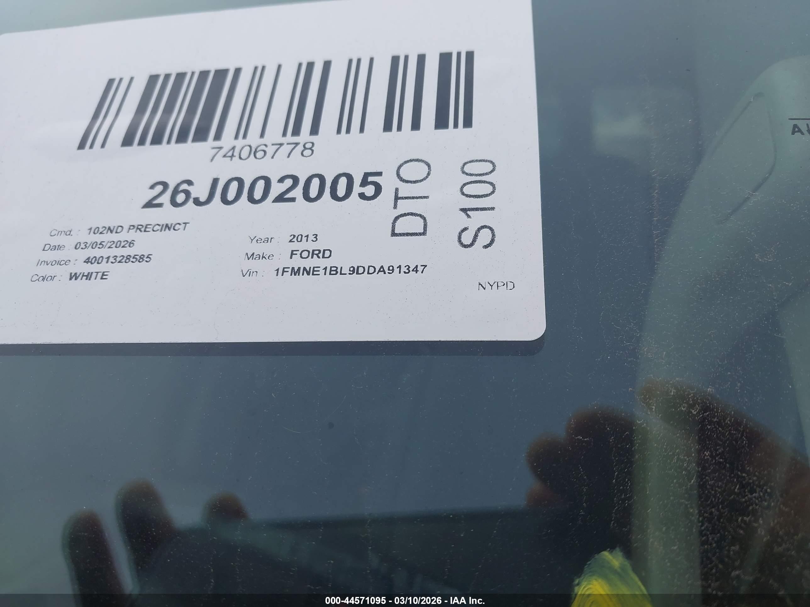 2013 Ford E-150 Xlt White vin: 1FMNE1BL9DDA91347
