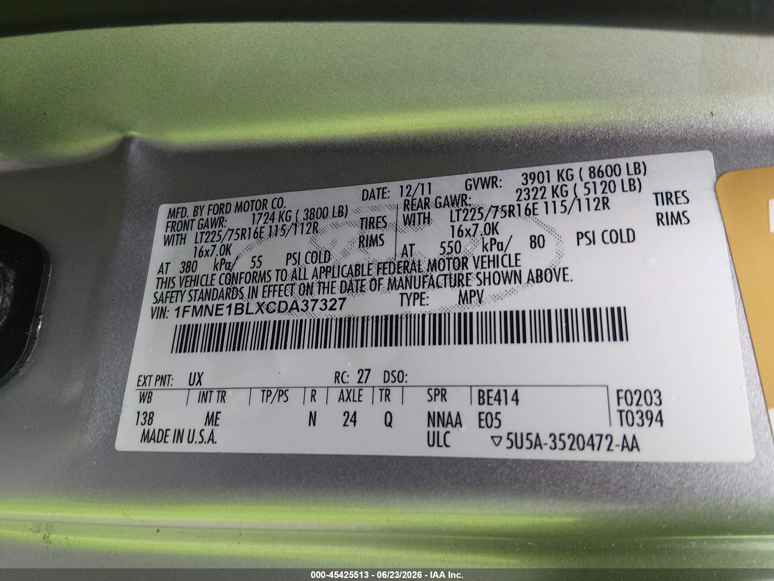 2012 Ford E-150 Xl/xlt Silver vin: 1FMNE1BLXCDA37327