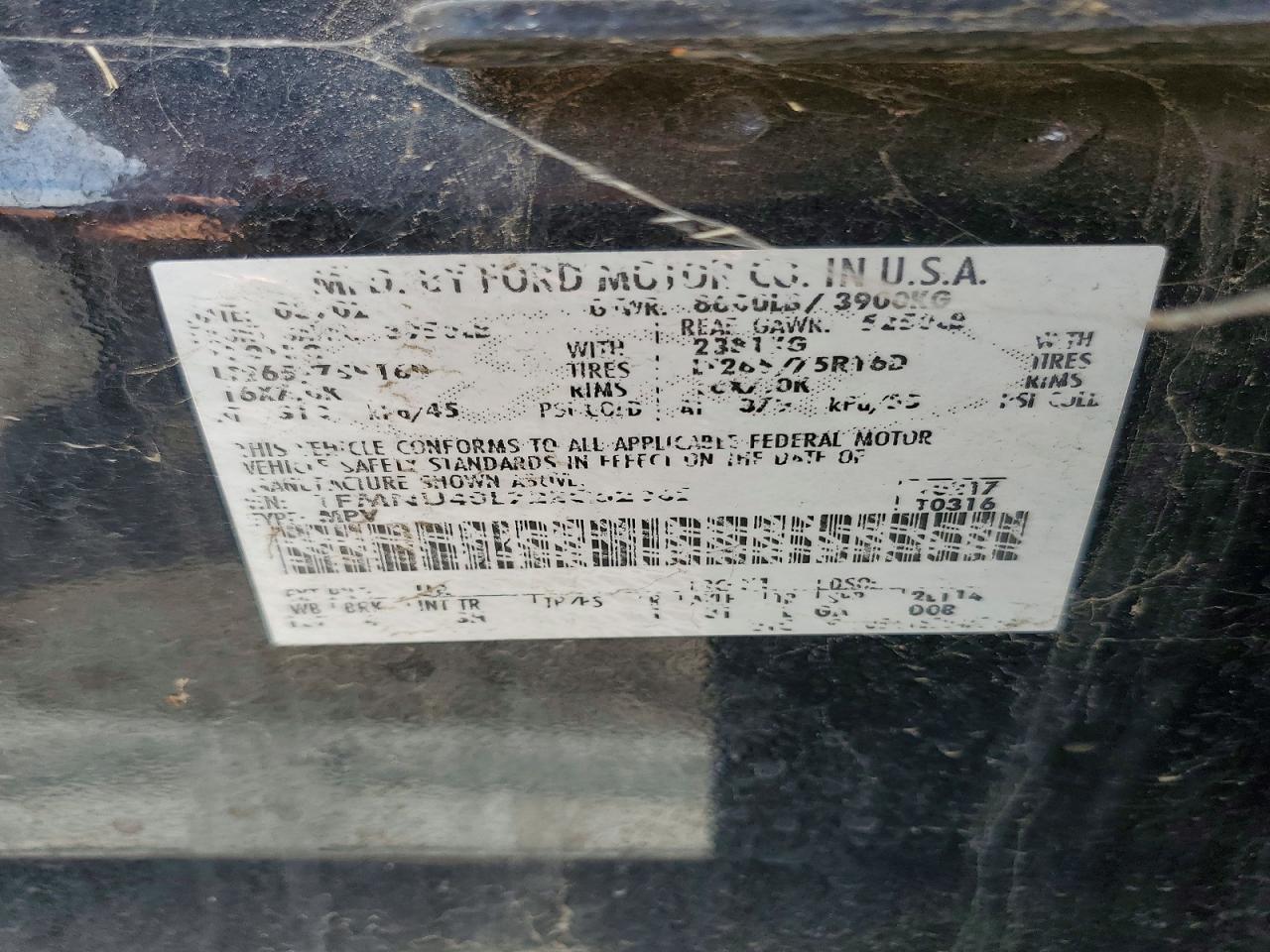 2002 Ford Excursion Xlt Black vin: 1FMNU40L72EC62062