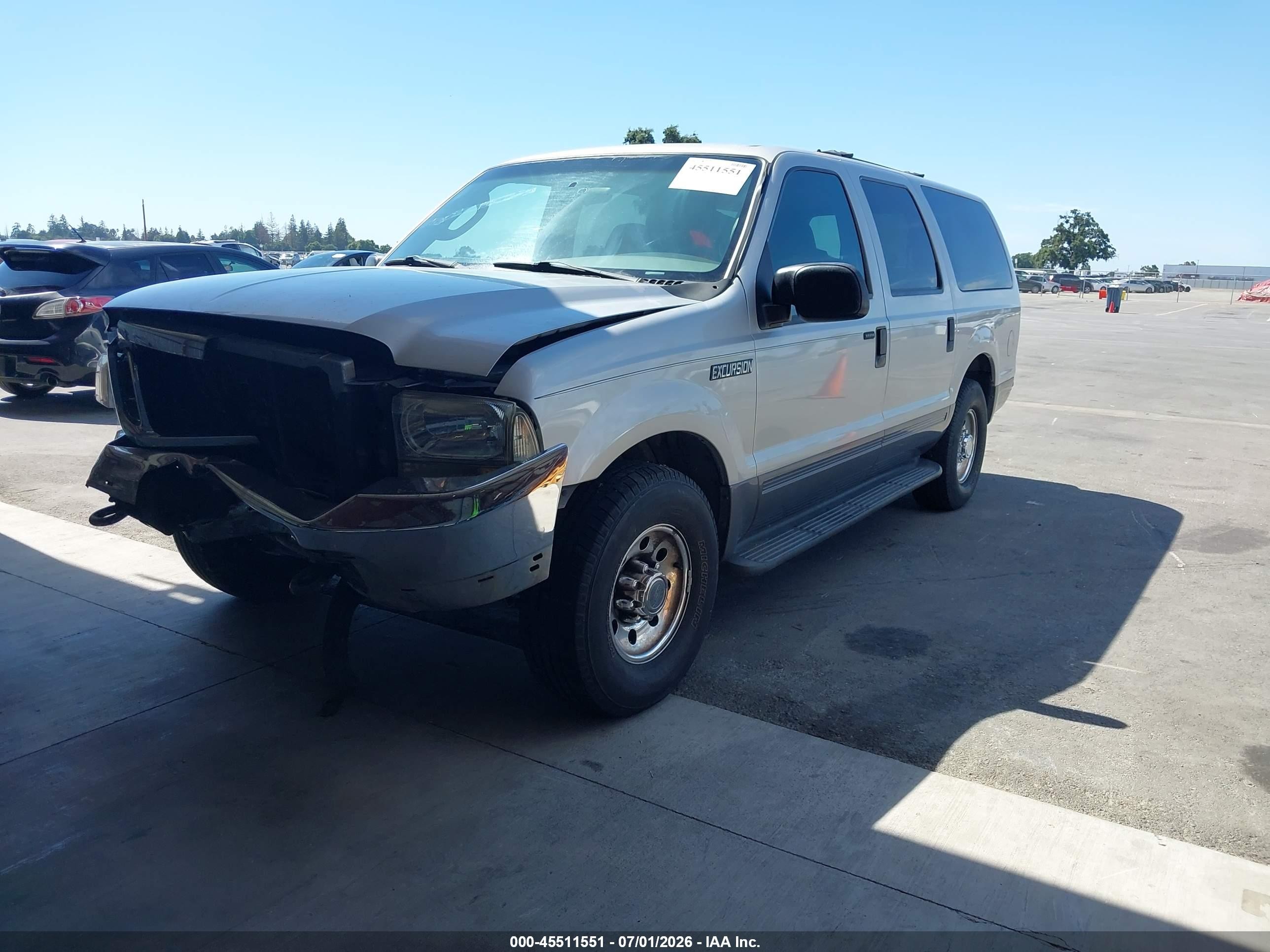 2004 Ford Excursion Xls/xlt Silver vin: 1FMNU40LX4EB01854