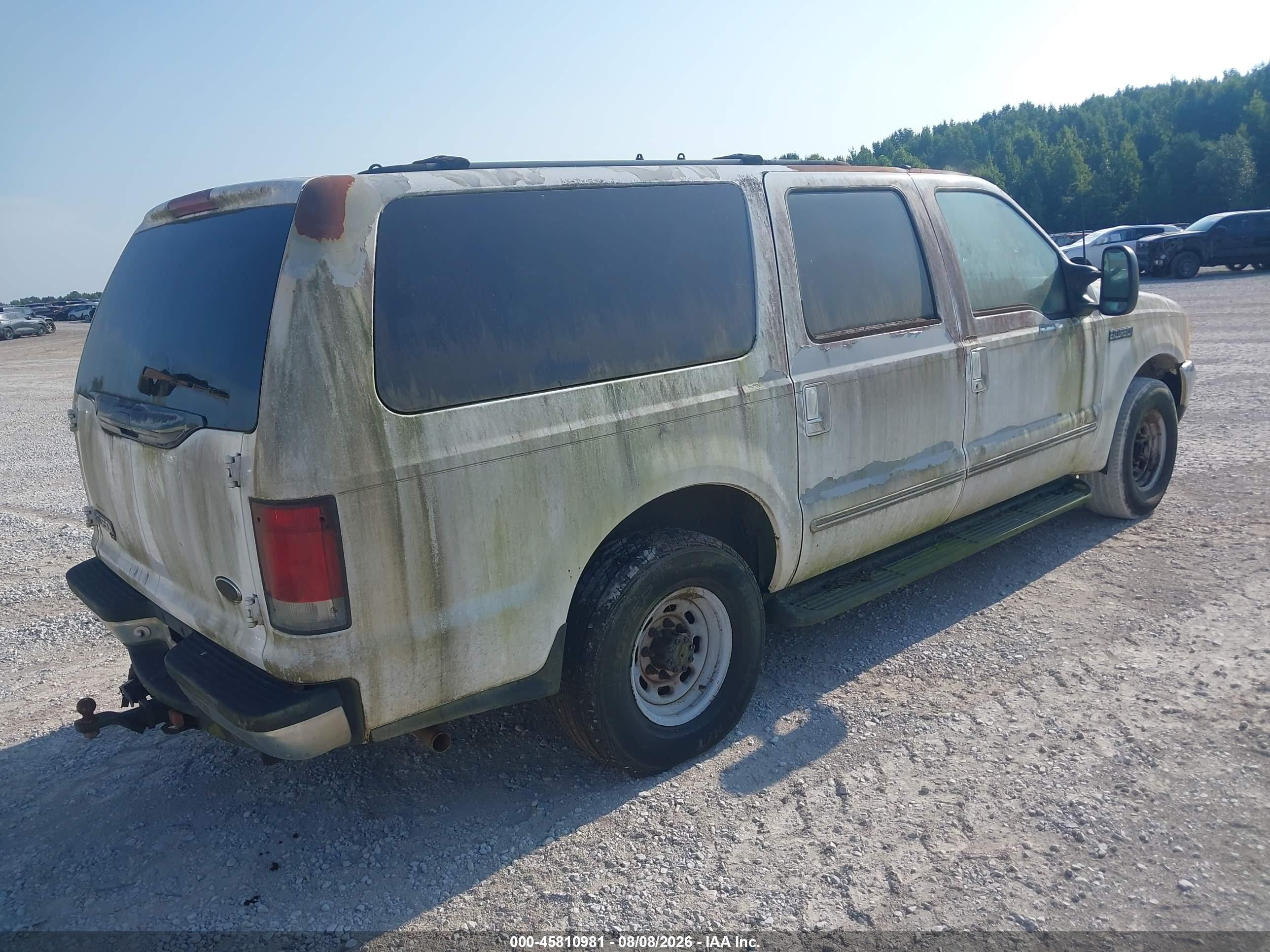 2000 Ford Excursion Xlt White vin: 1FMNU40S5YEB26285