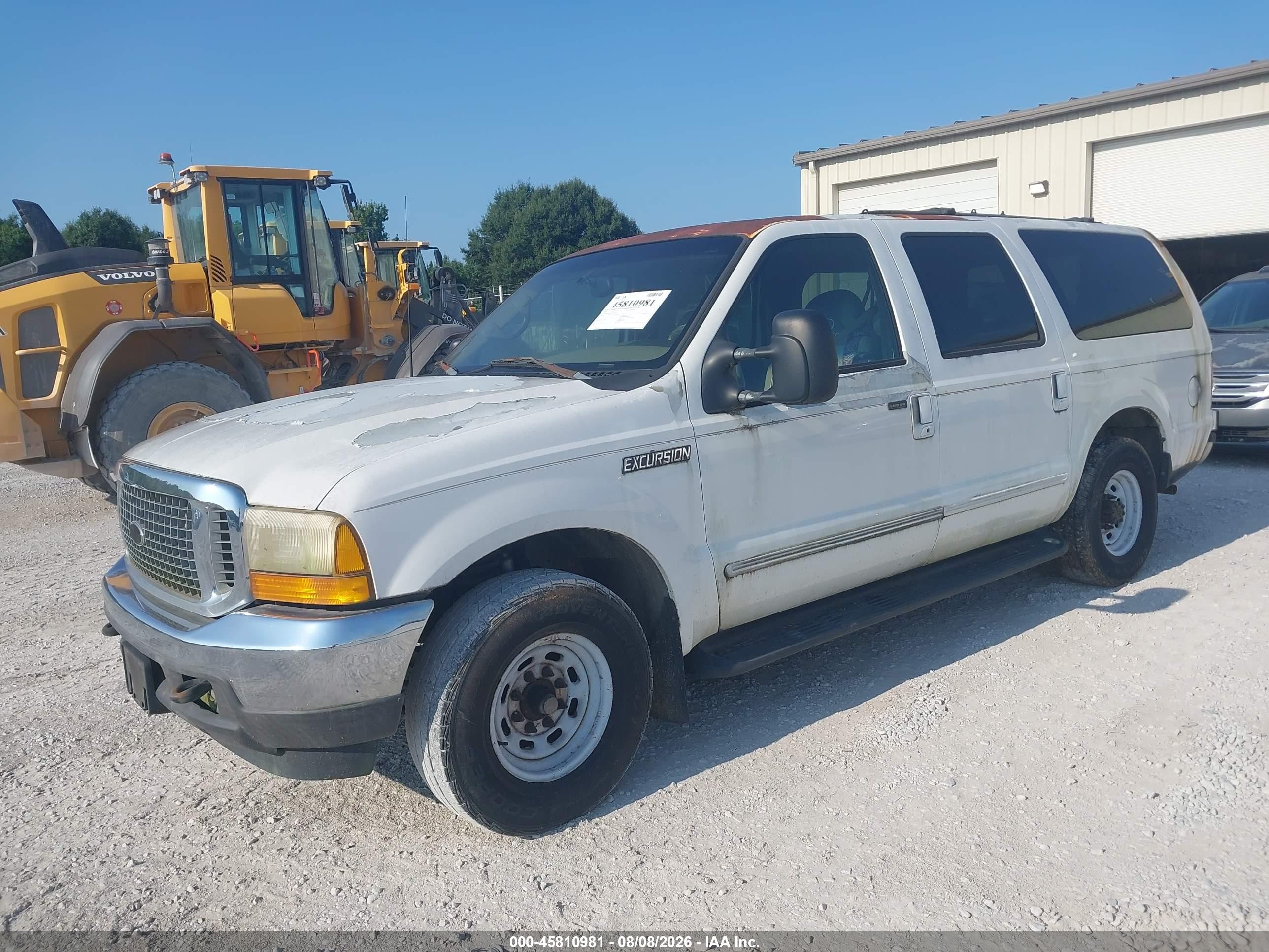 2000 Ford Excursion Xlt White vin: 1FMNU40S5YEB26285