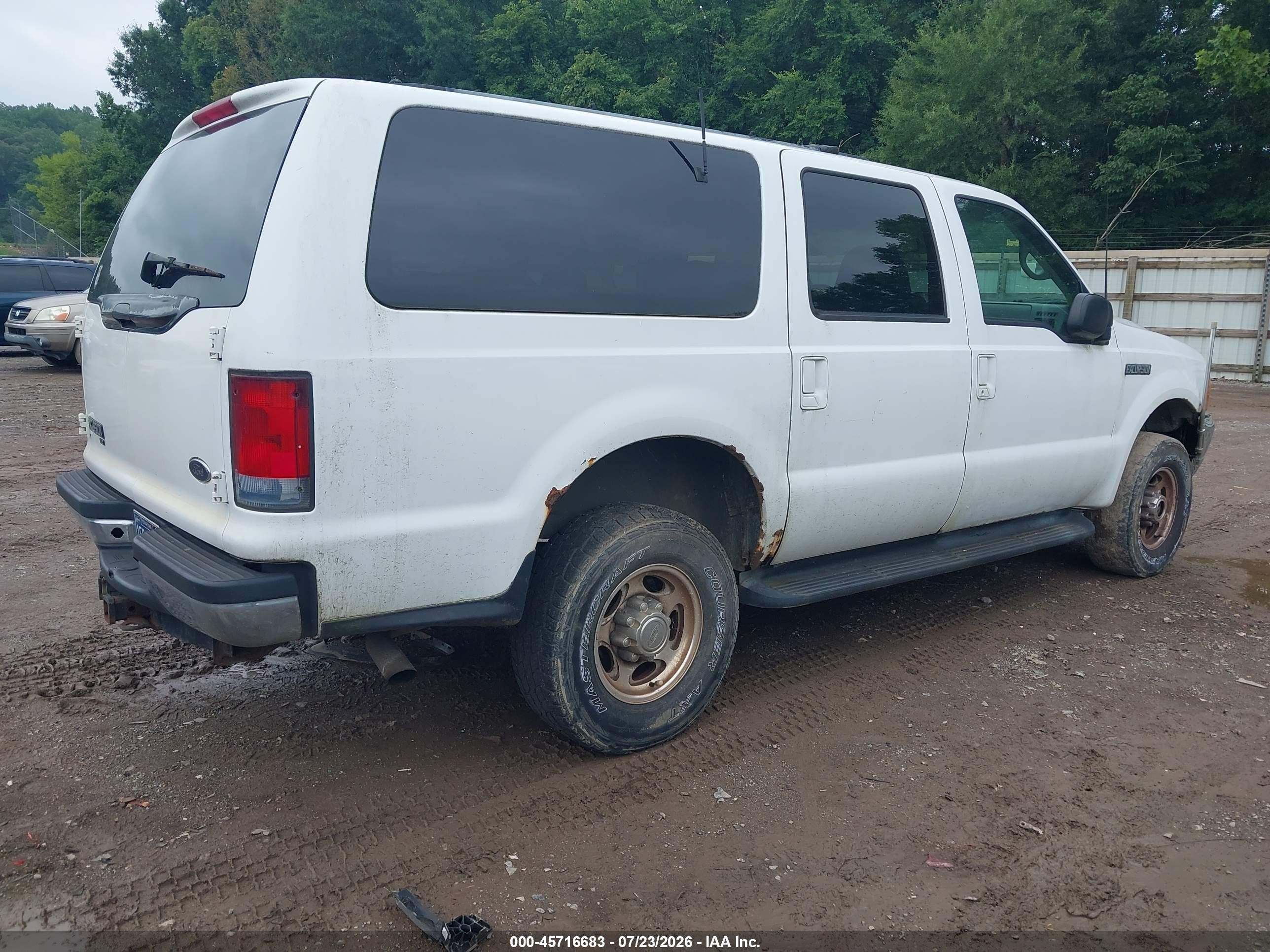 2001 Ford Excursion Xlt White vin: 1FMNU41L21EB12910