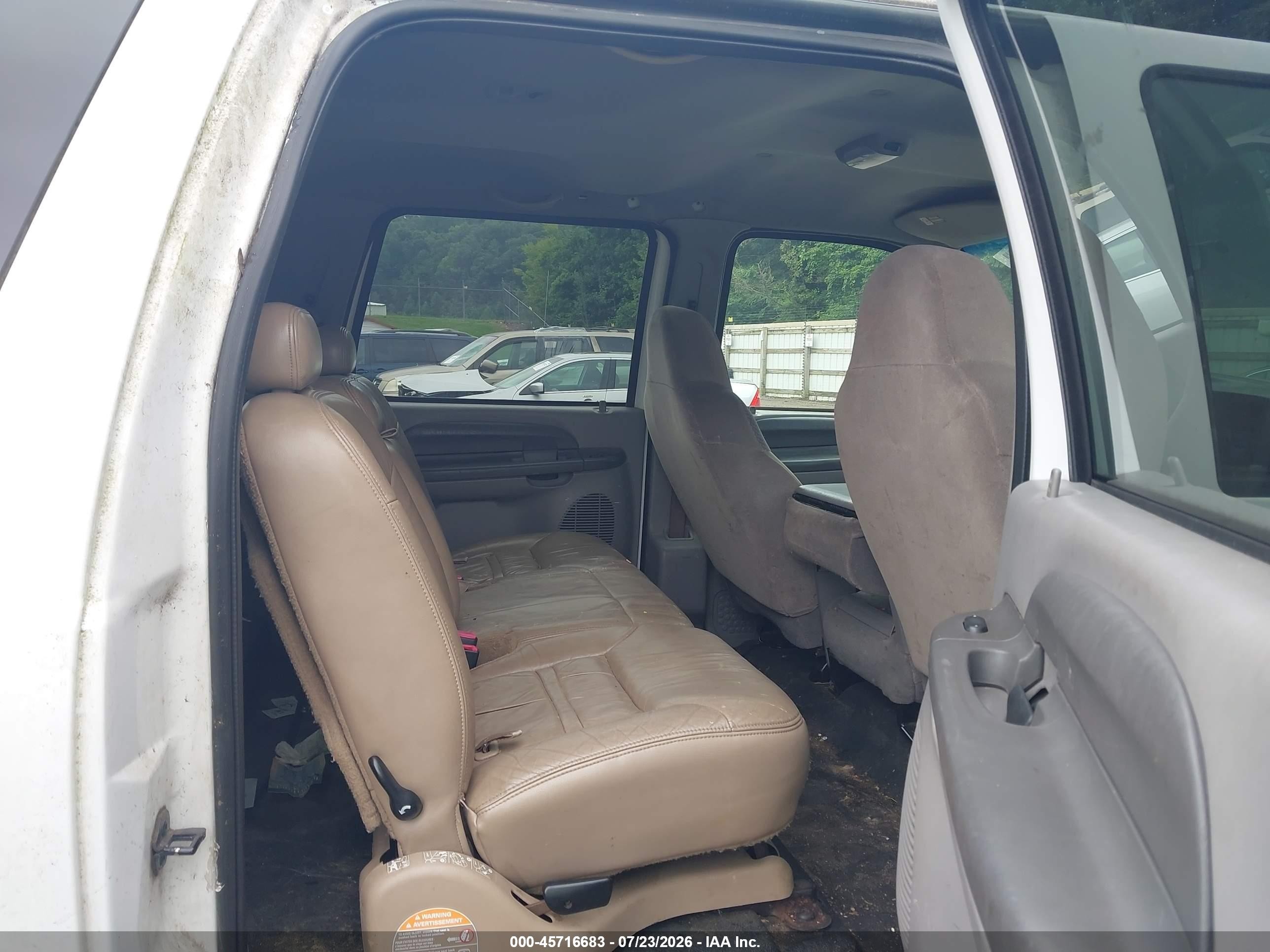 2001 Ford Excursion Xlt White vin: 1FMNU41L21EB12910