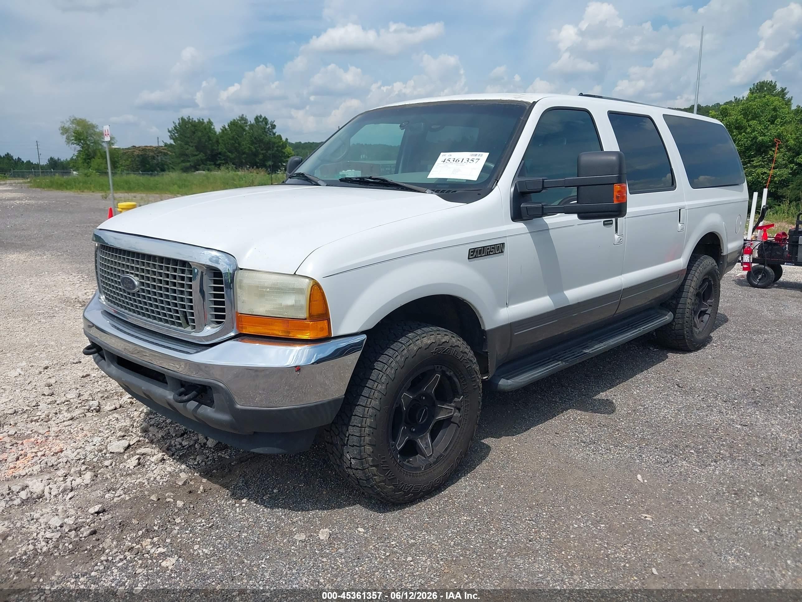 2001 Ford Excursion Xlt White vin: 1FMNU41S01ED43764