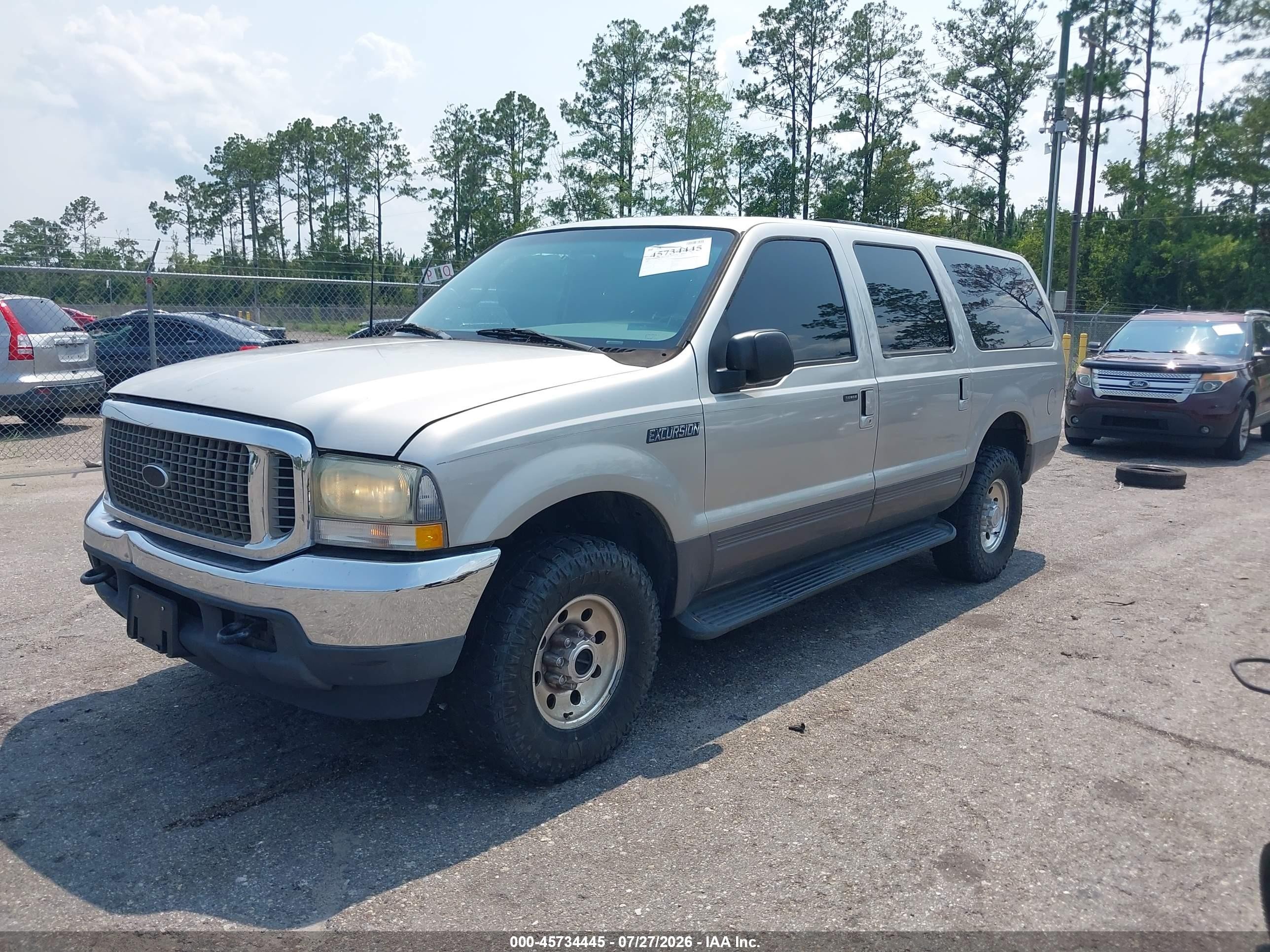 2002 Ford Excursion Xlt Gray vin: 1FMNU41S02EA52733