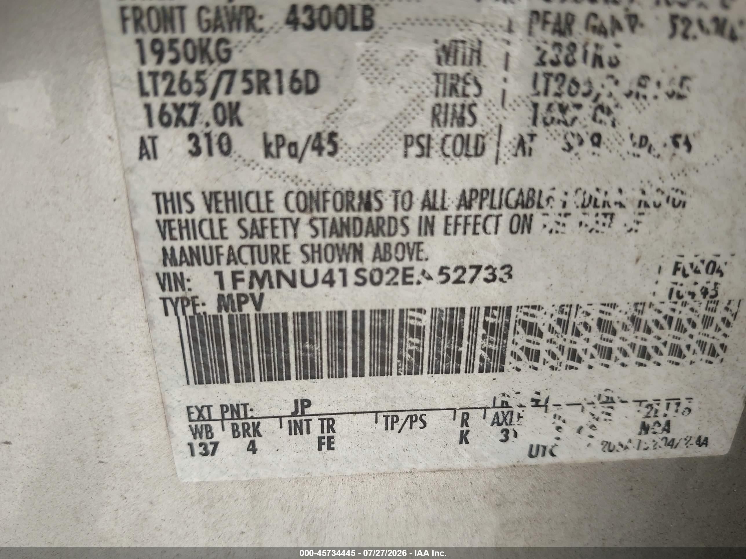 2002 Ford Excursion Xlt Gray vin: 1FMNU41S02EA52733