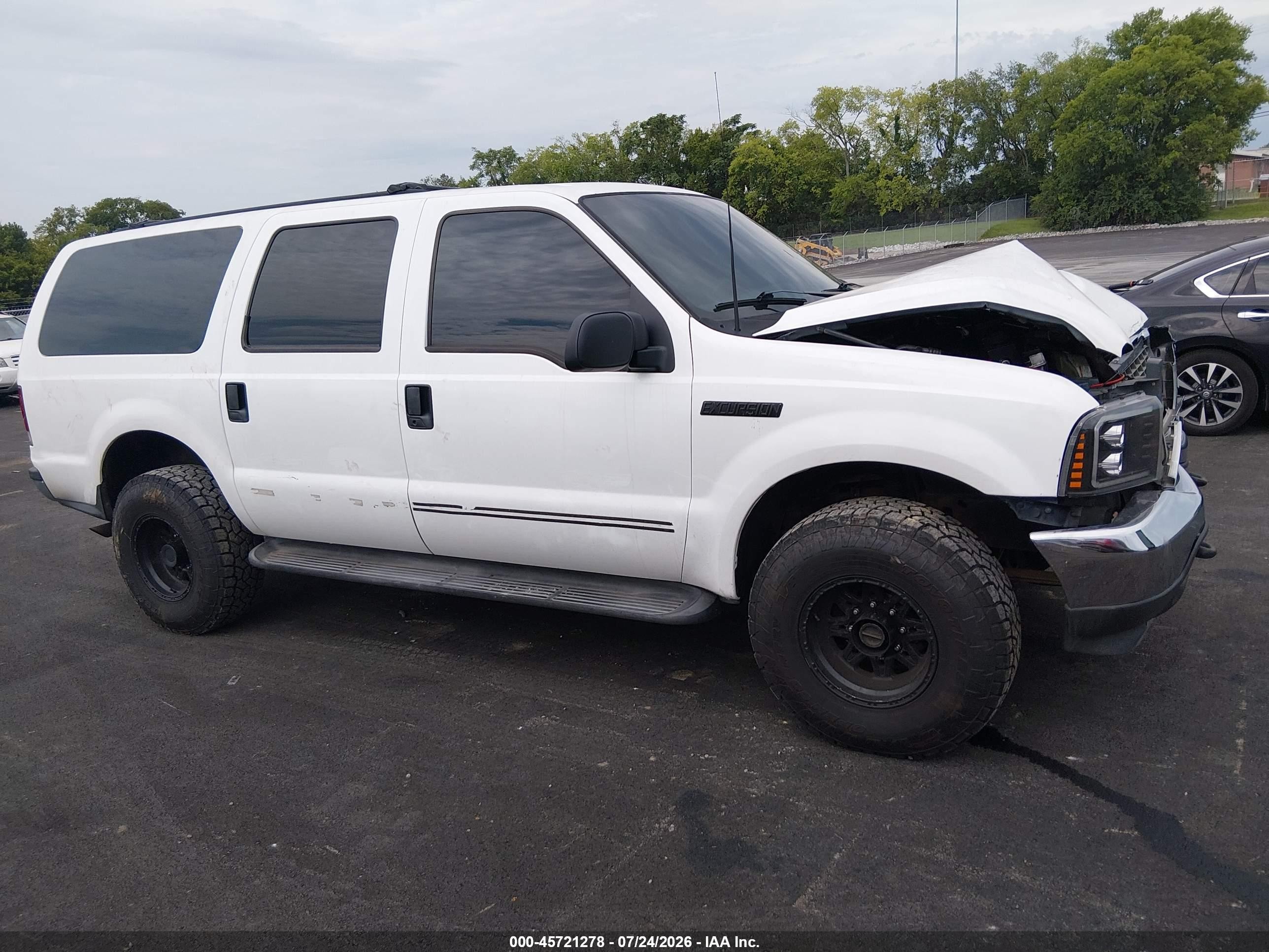 2000 Ford Excursion Xlt White vin: 1FMNU41S4YEA40173