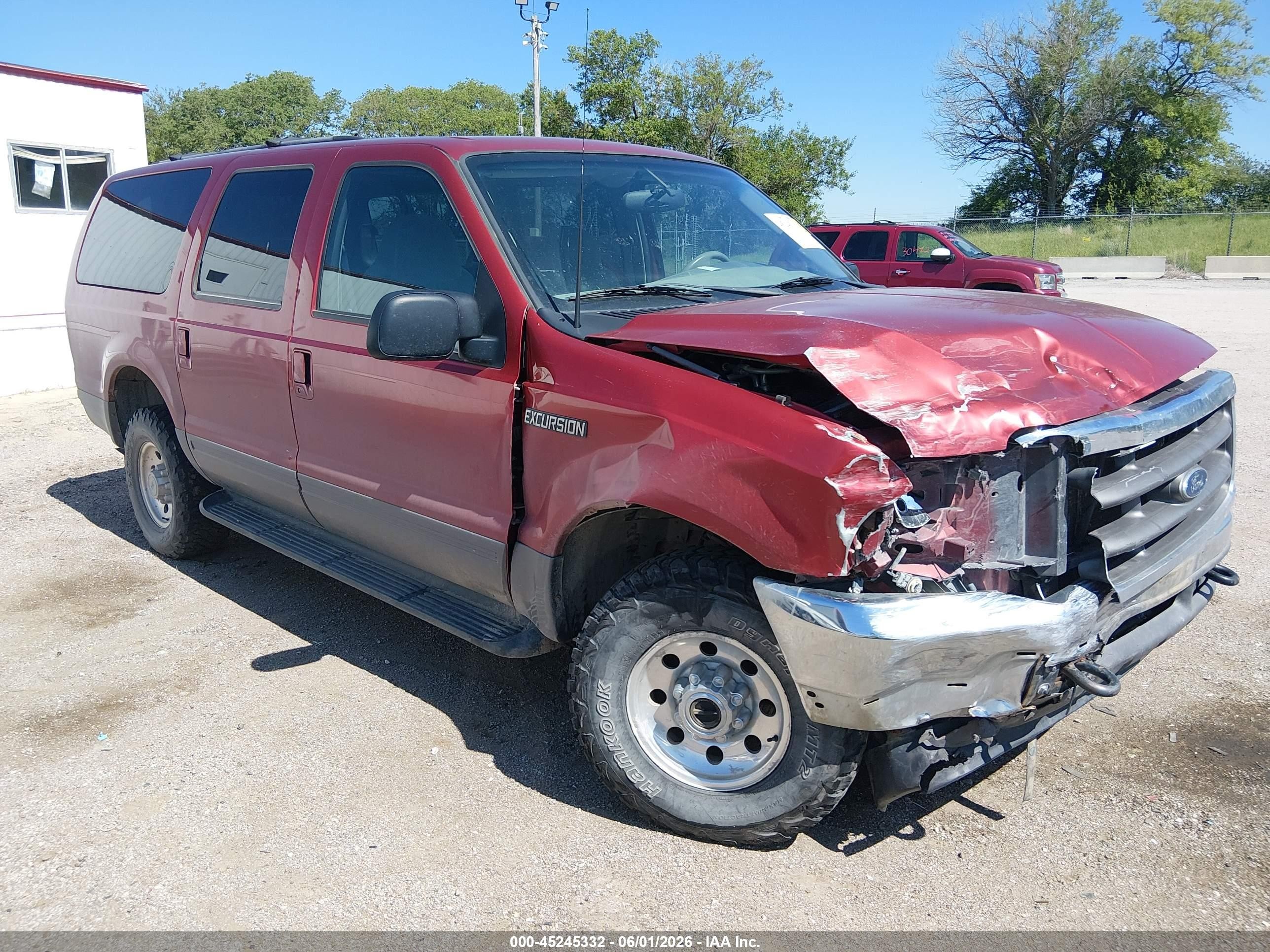 2001 Ford Excursion Xlt Red vin: 1FMNU41SX1EC44790