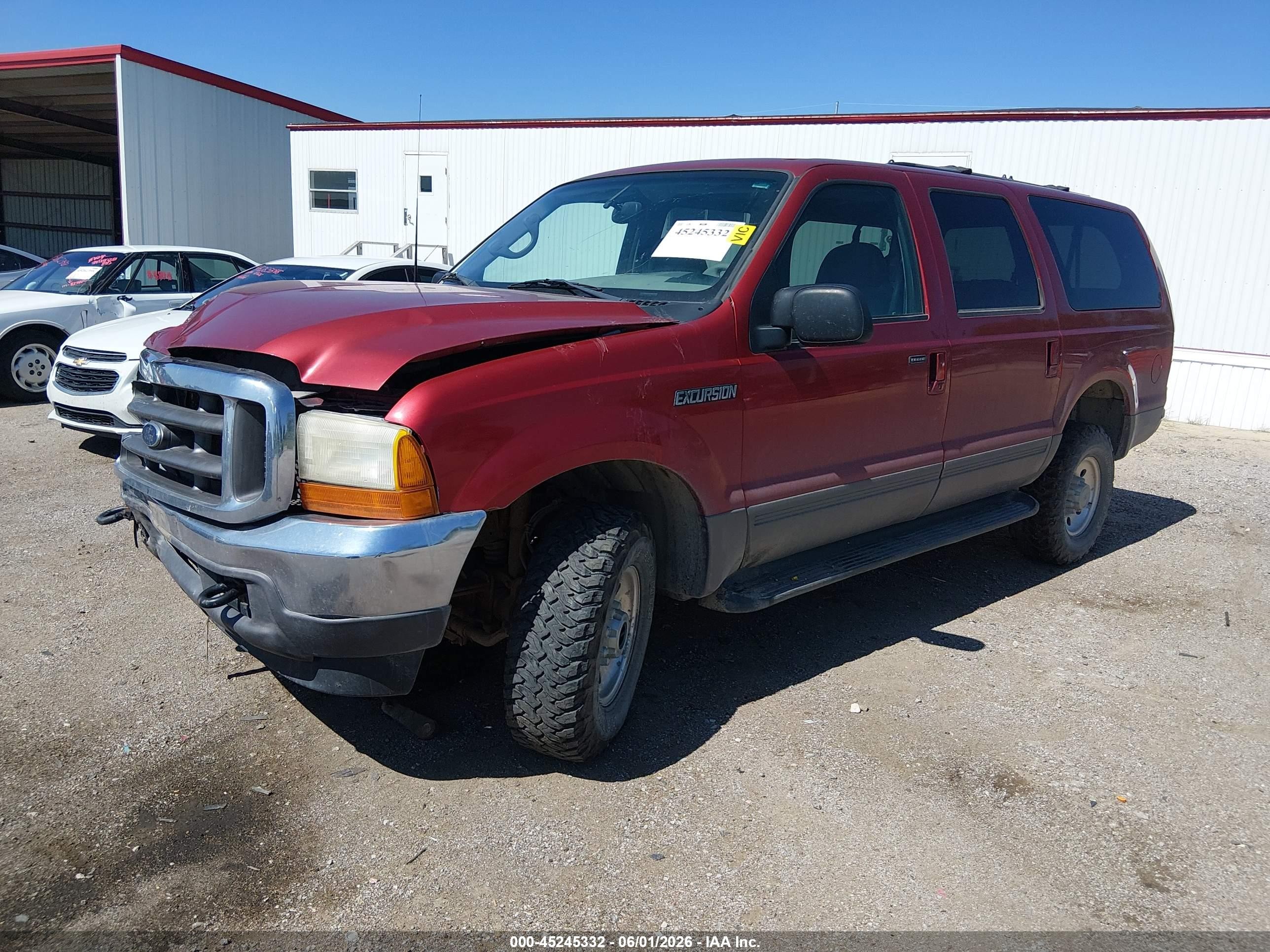 2001 Ford Excursion Xlt Red vin: 1FMNU41SX1EC44790