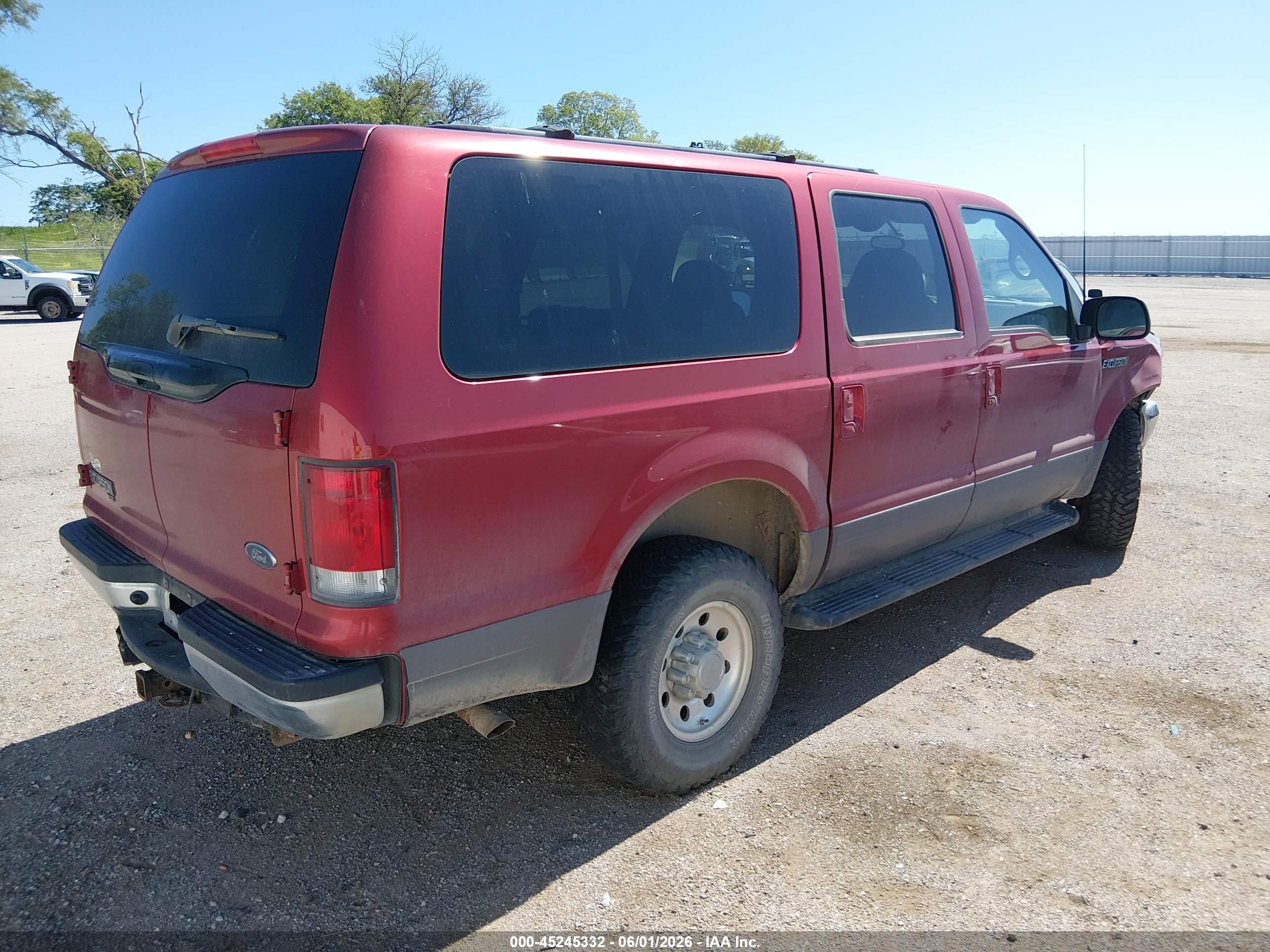 2001 Ford Excursion Xlt Red vin: 1FMNU41SX1EC44790
