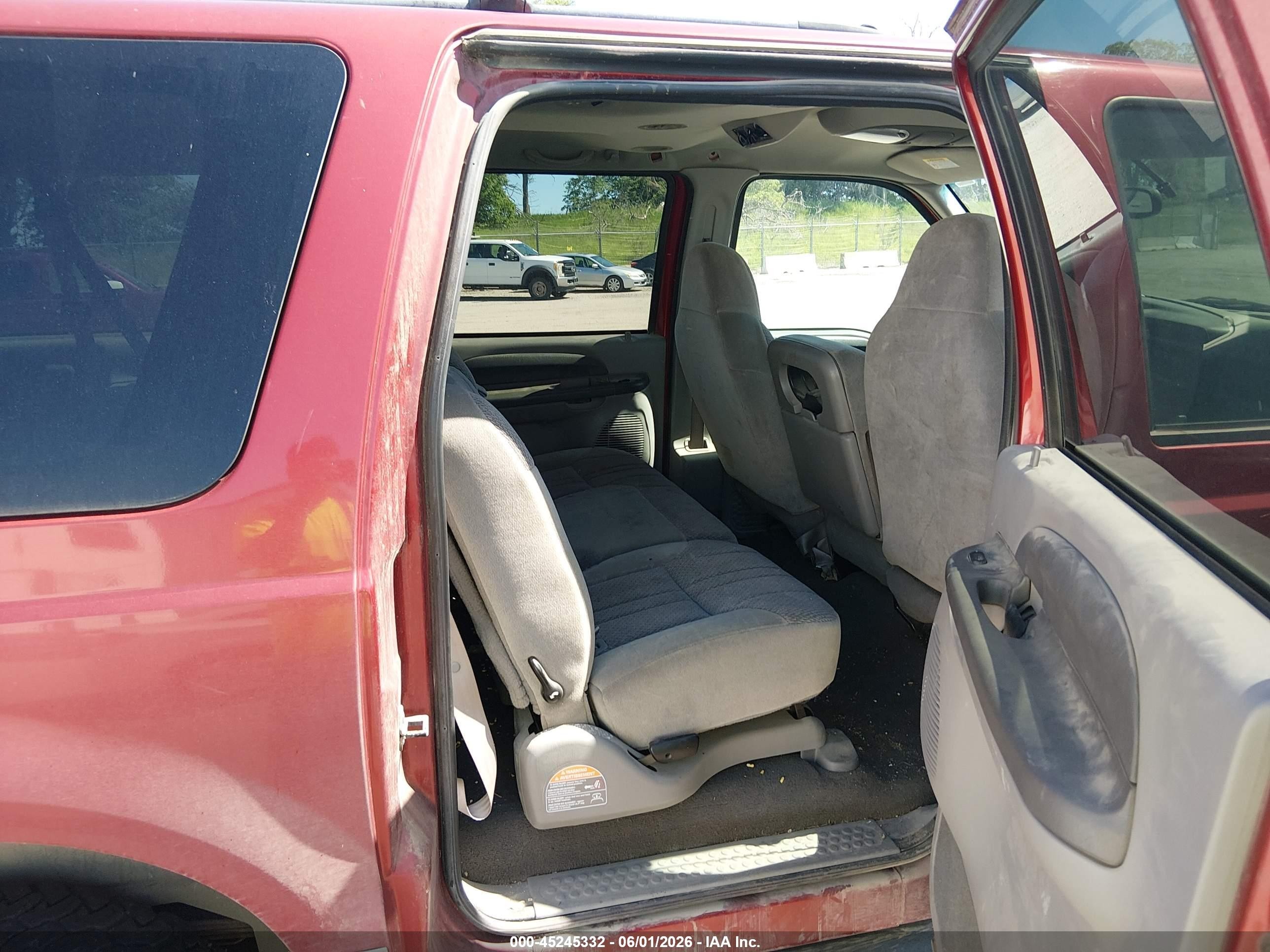 2001 Ford Excursion Xlt Red vin: 1FMNU41SX1EC44790