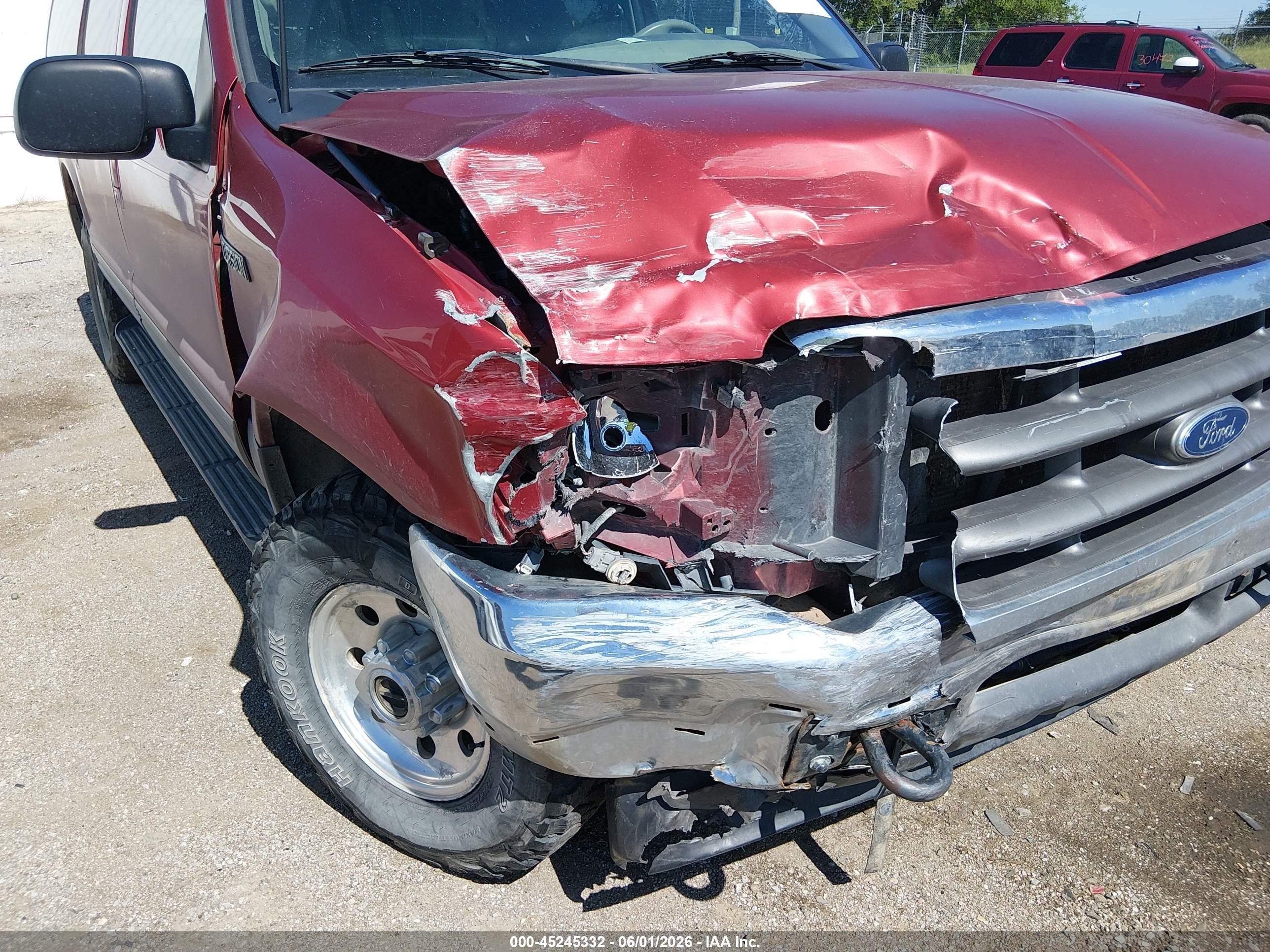 2001 Ford Excursion Xlt Red vin: 1FMNU41SX1EC44790