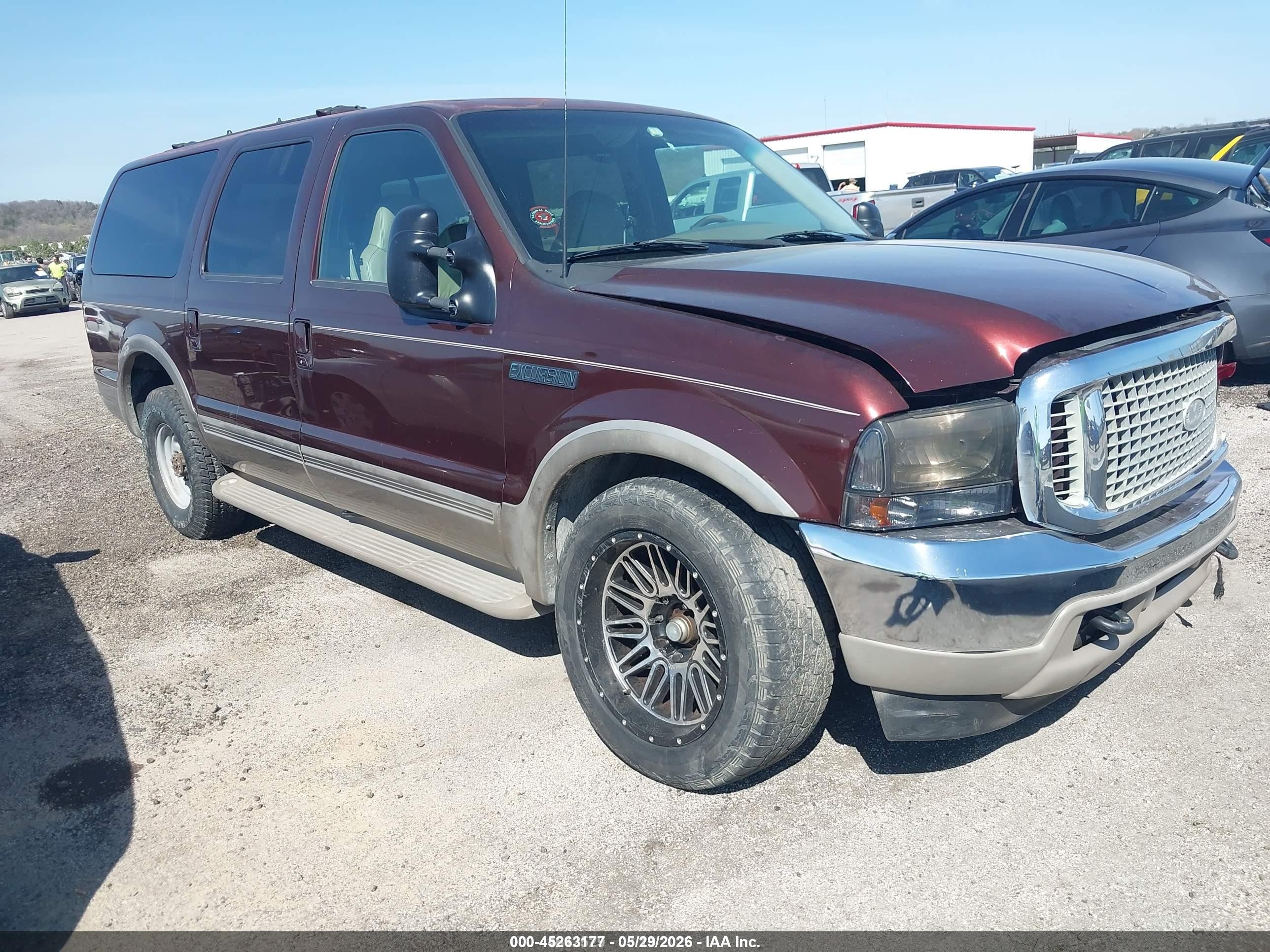 2001 Ford Excursion Limited Burgundy vin: 1FMNU42F61EA09109