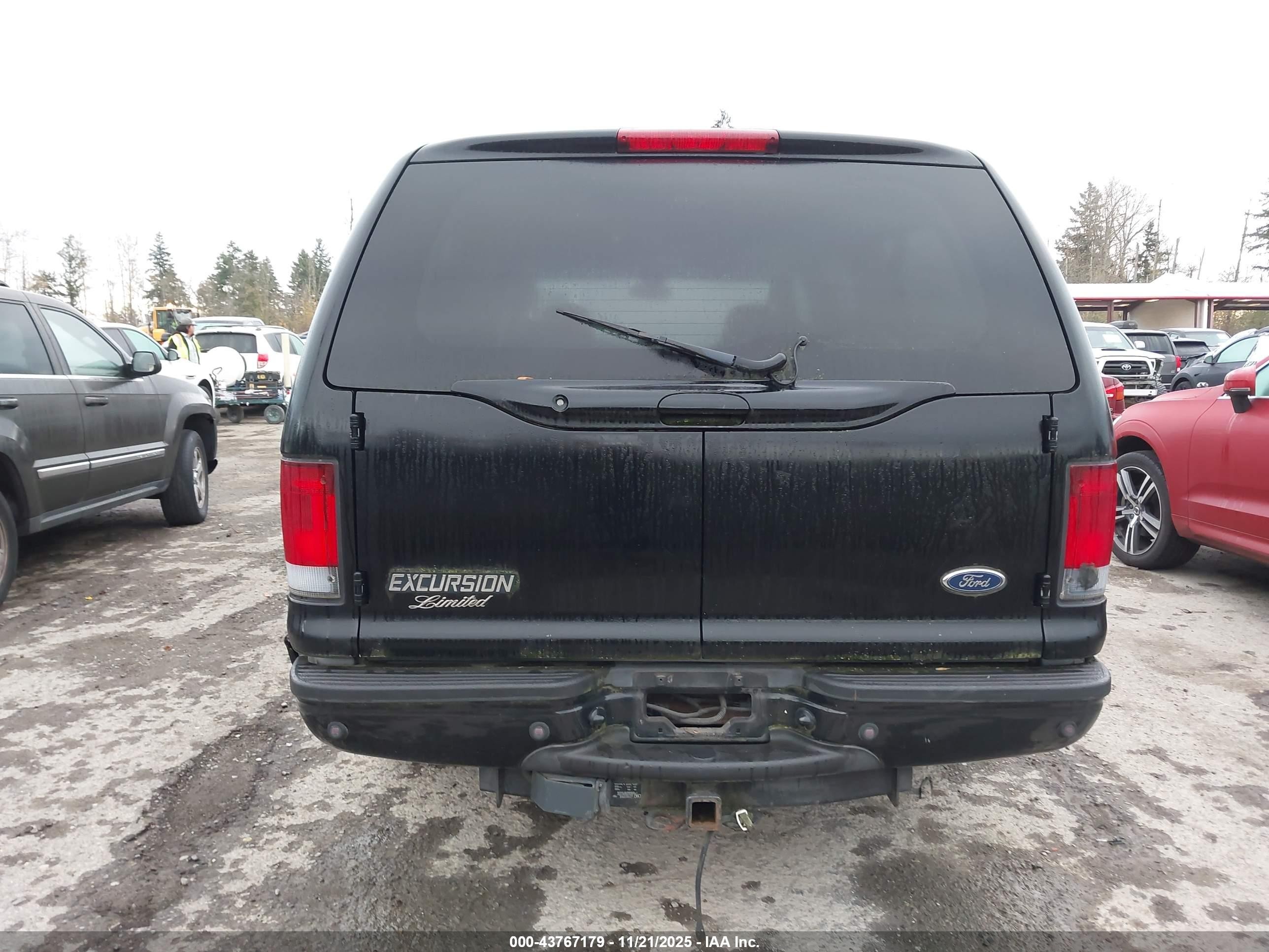 2003 Ford Excursion Limited Black vin: 1FMNU42P83EB55927