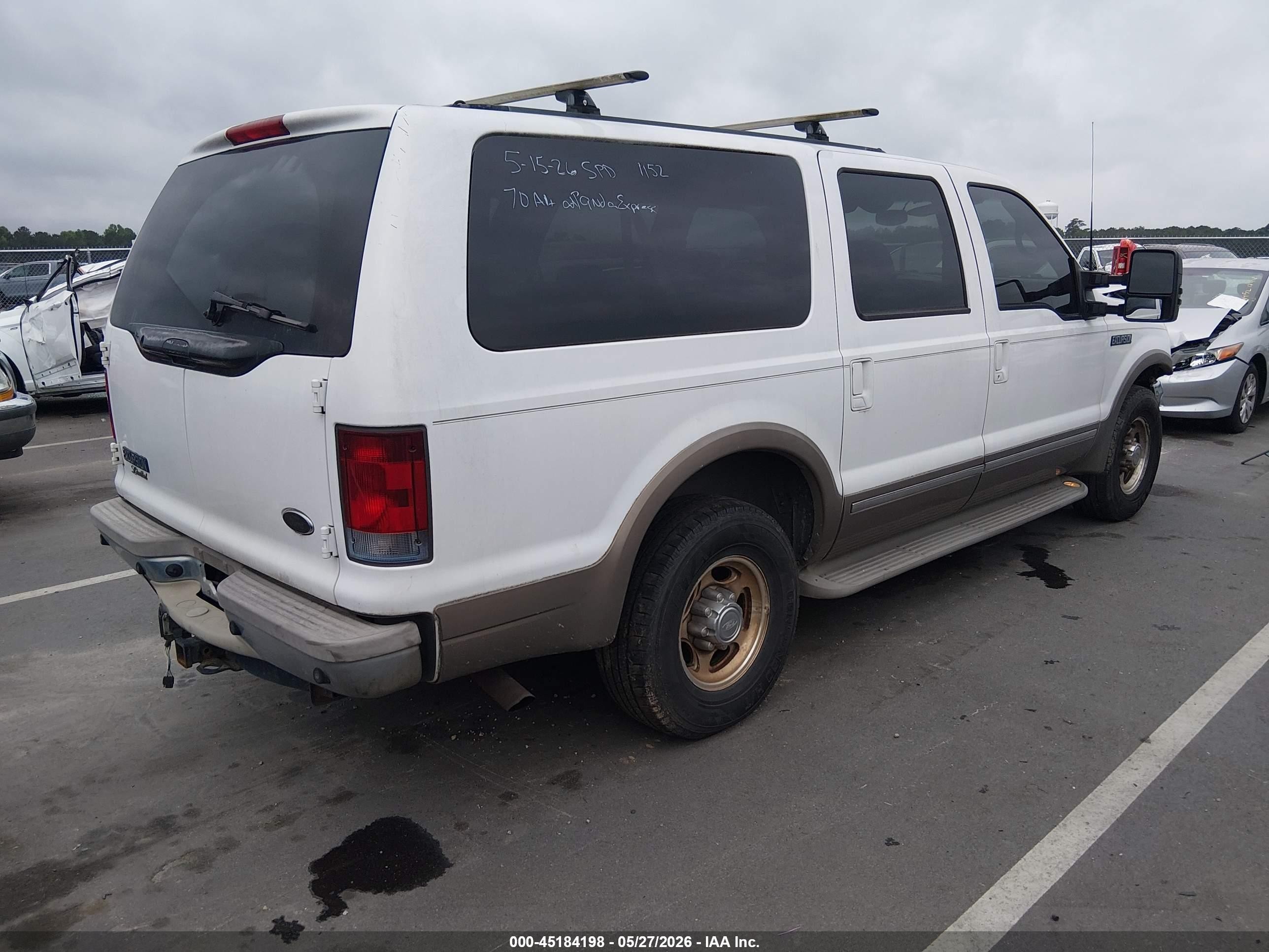 2002 Ford Excursion Limited Белый vin: 1FMNU42S52EC84856