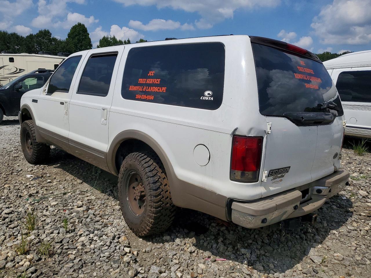 2001 Ford Excursion Limited White vin: 1FMNU43S01EA08579