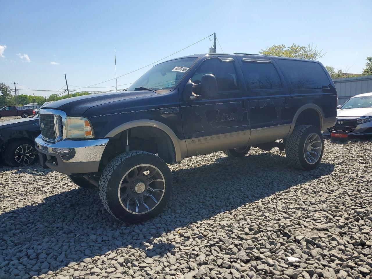 2000 Ford Excursion Limited Blue vin: 1FMNU43S0YEB60713