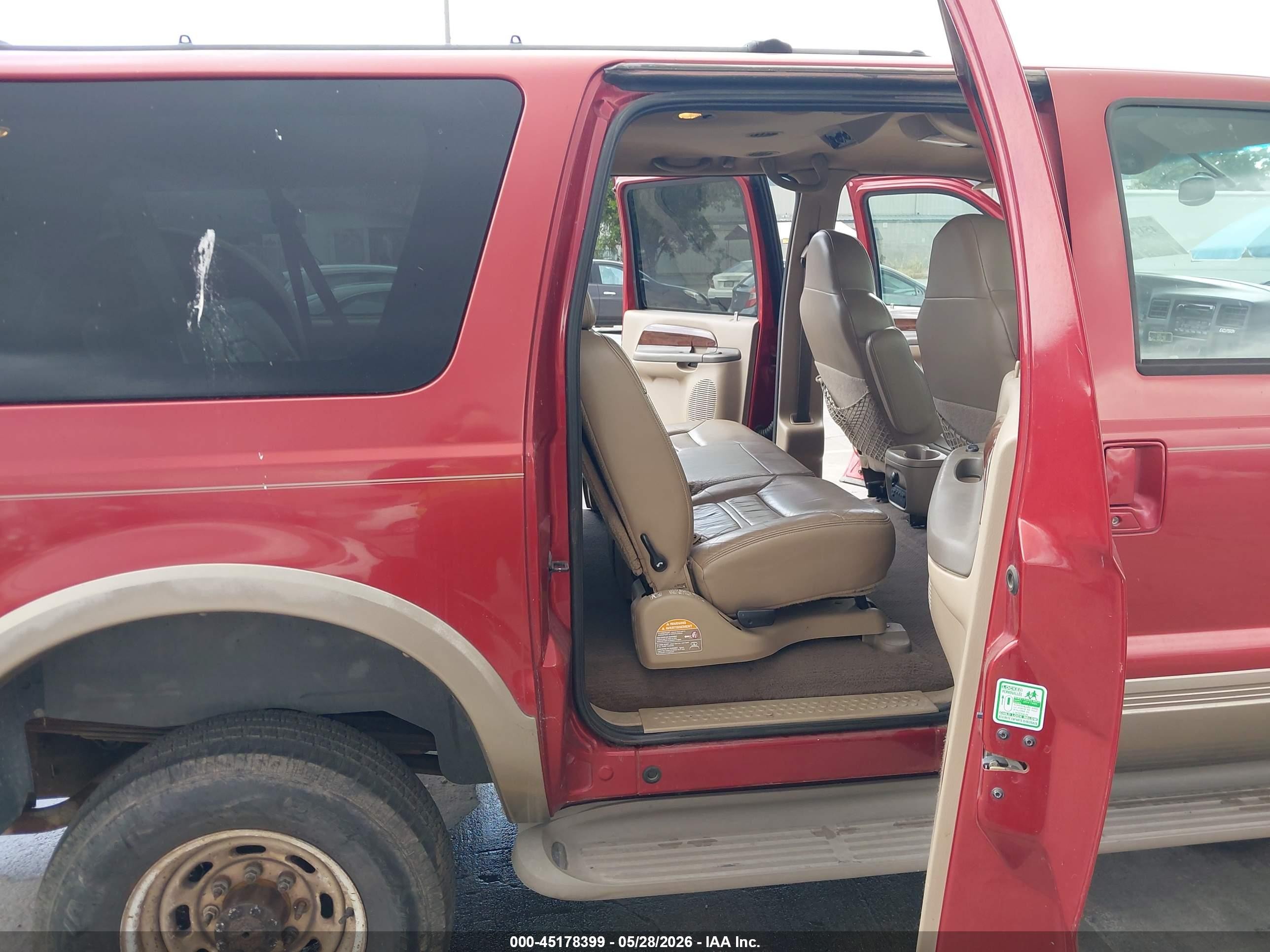 2000 Ford Excursion Limited Red vin: 1FMNU43S0YED28138