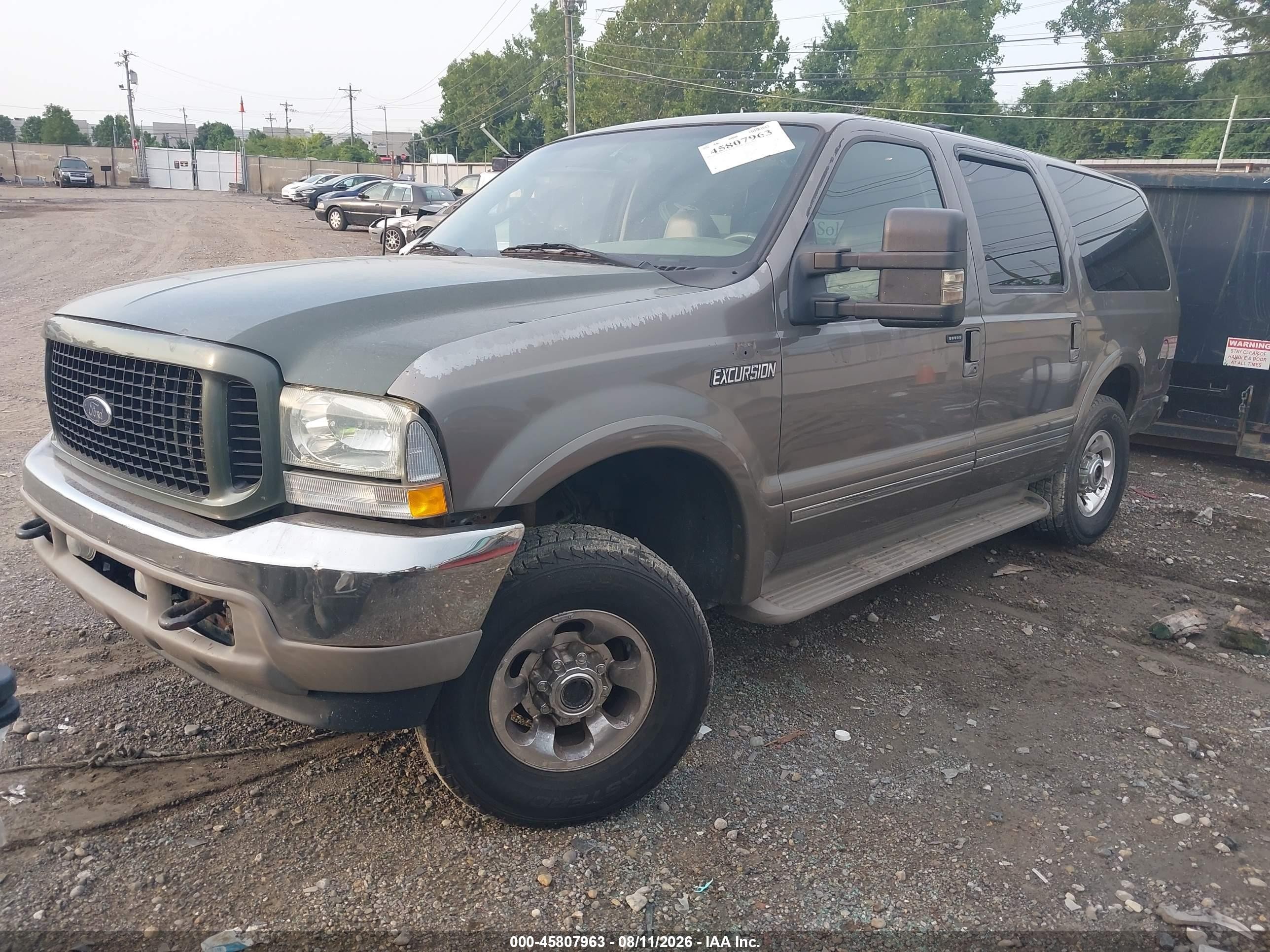 2003 Ford Excursion Limited Желто-коричневый vin: 1FMNU43S23EB70832