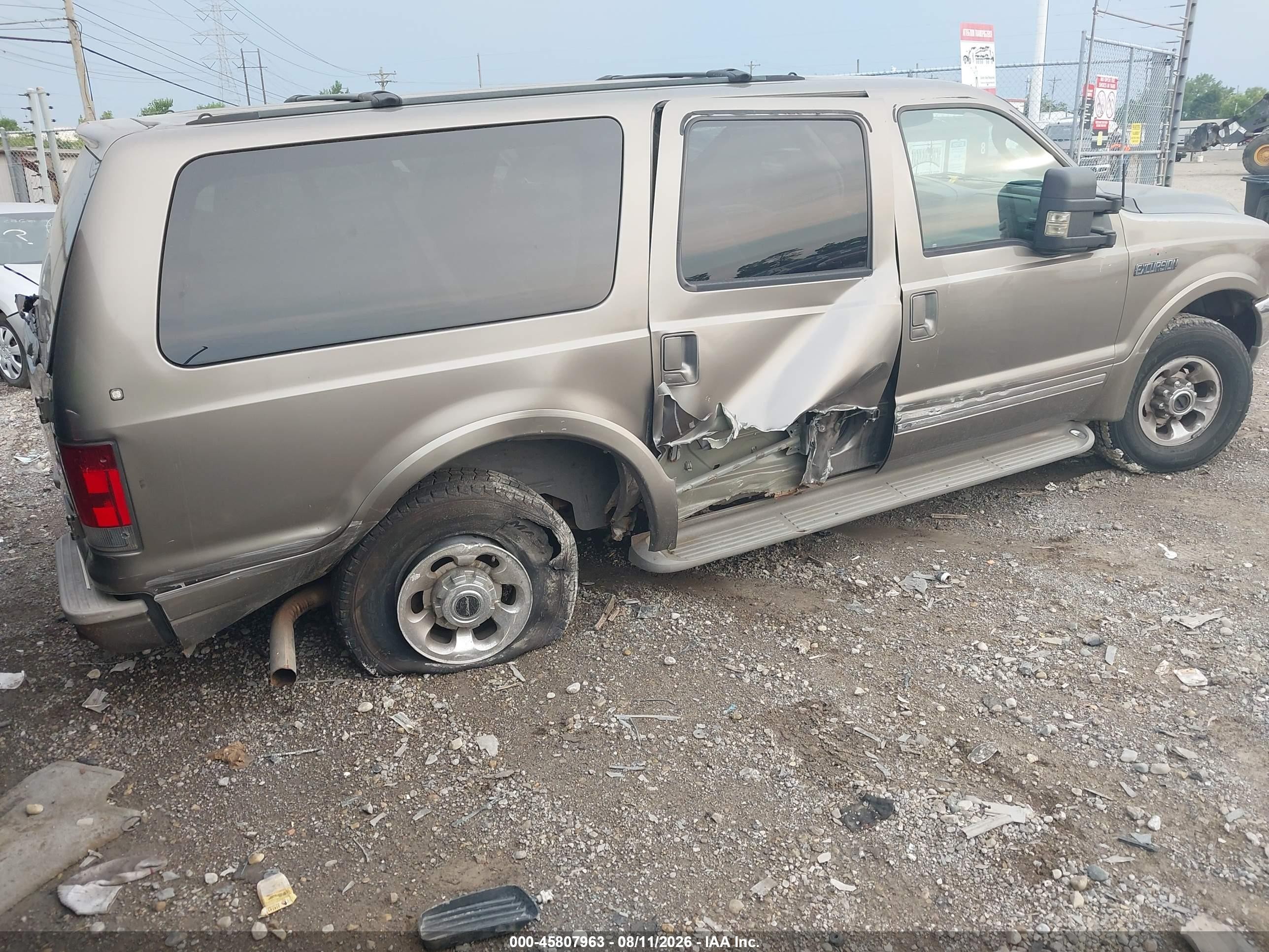 2003 Ford Excursion Limited Желто-коричневый vin: 1FMNU43S23EB70832