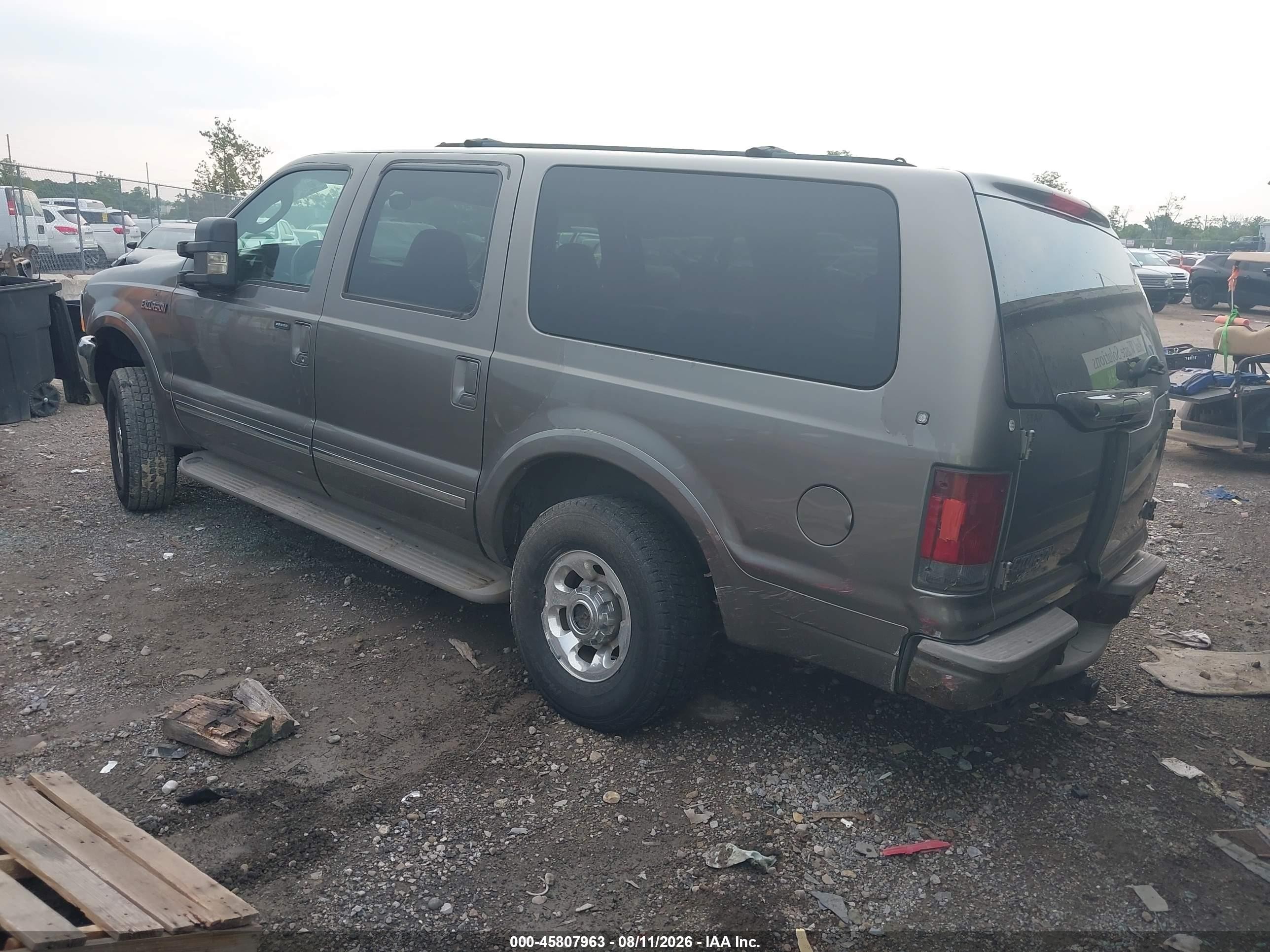2003 Ford Excursion Limited Желто-коричневый vin: 1FMNU43S23EB70832
