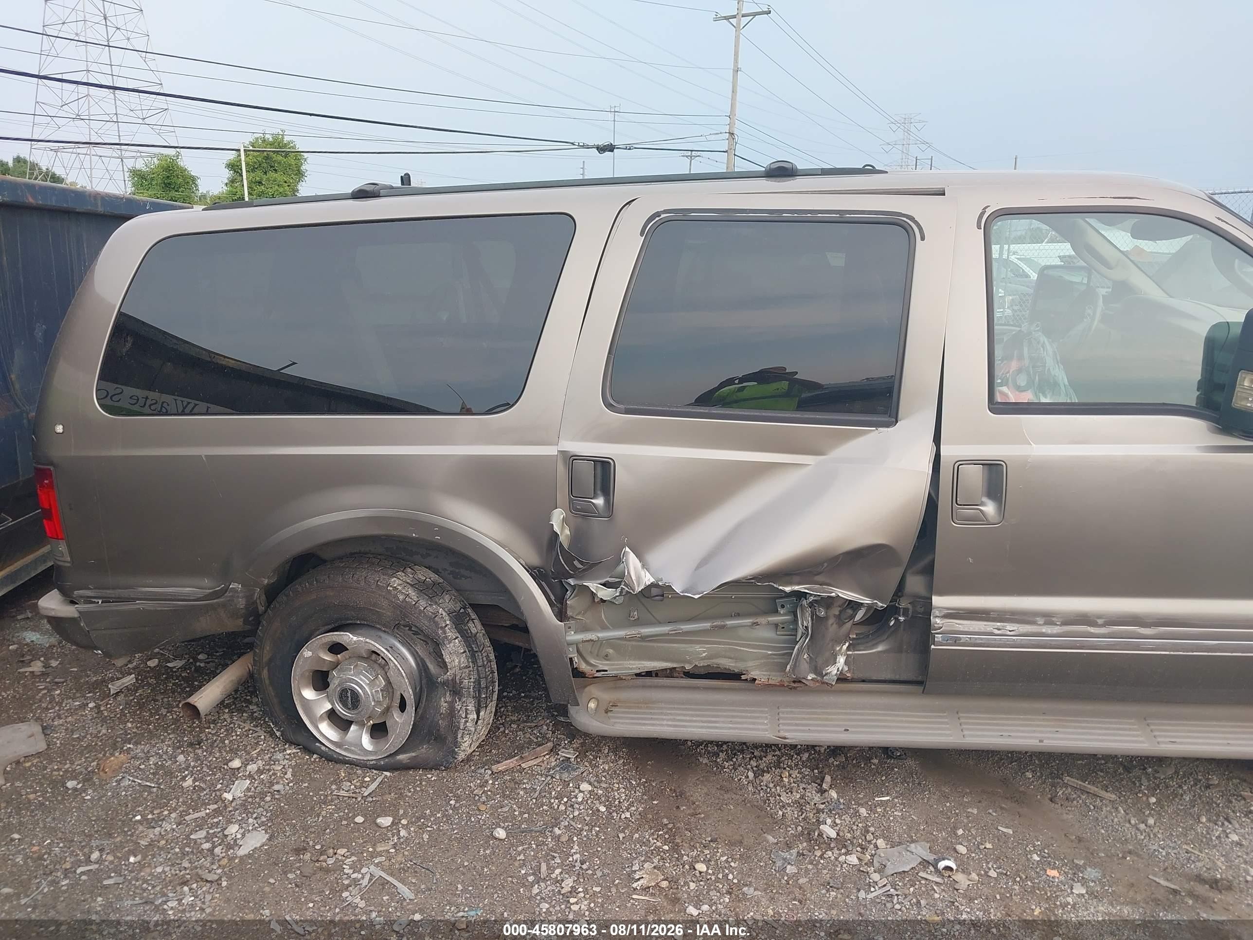 2003 Ford Excursion Limited Желто-коричневый vin: 1FMNU43S23EB70832
