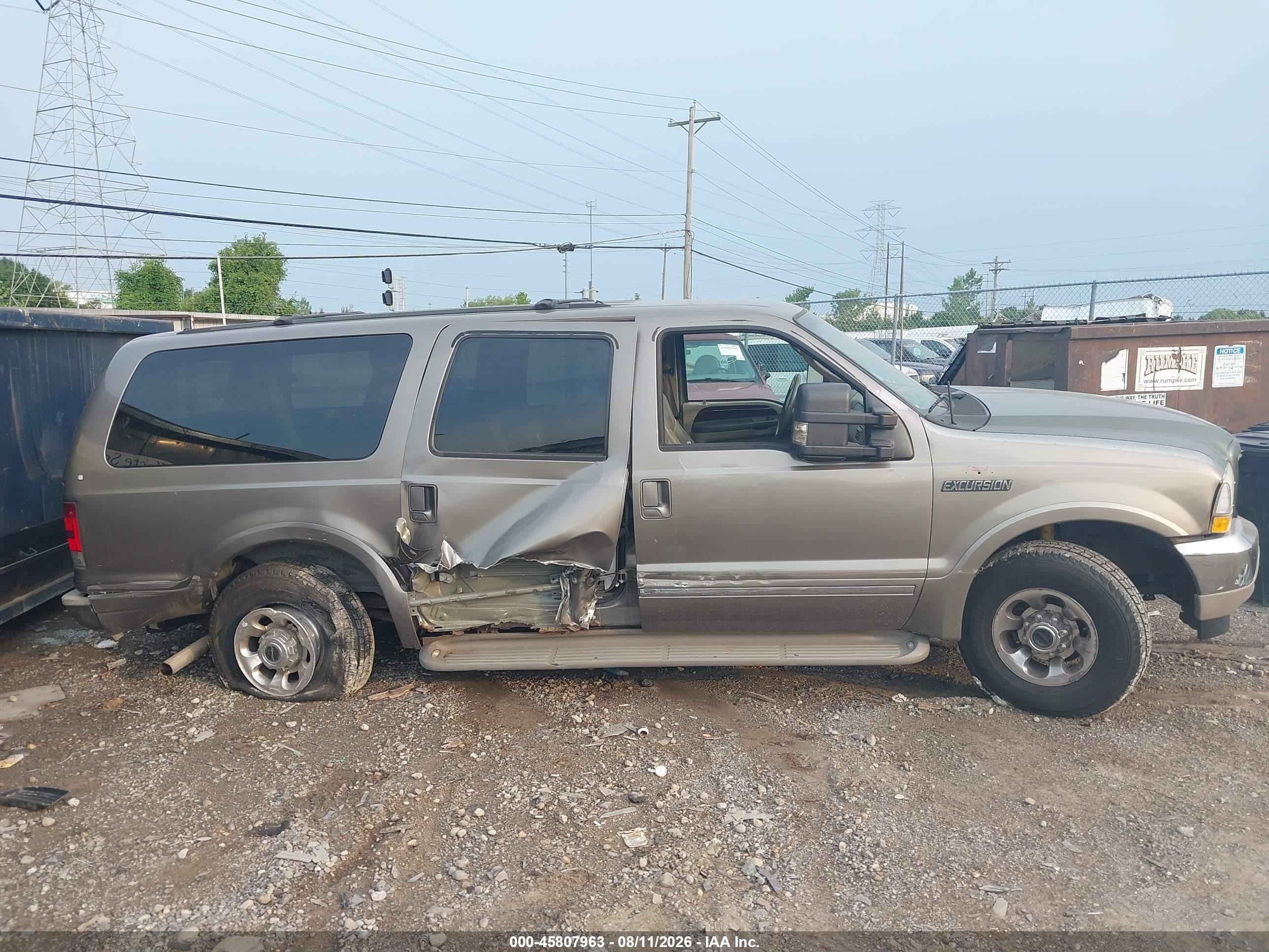 2003 Ford Excursion Limited Желто-коричневый vin: 1FMNU43S23EB70832