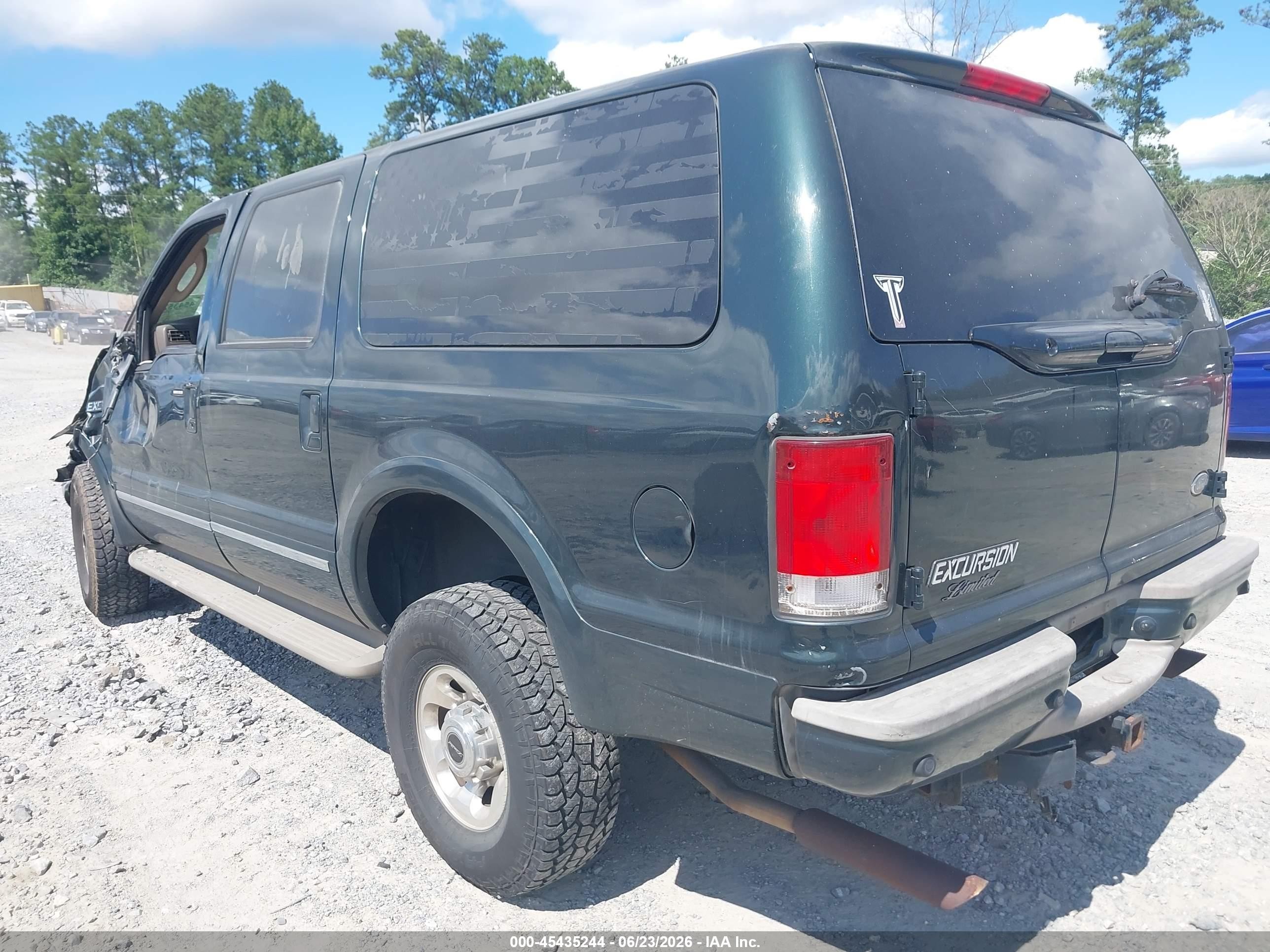 2003 Ford Excursion Limited Green vin: 1FMNU43S33ED32032