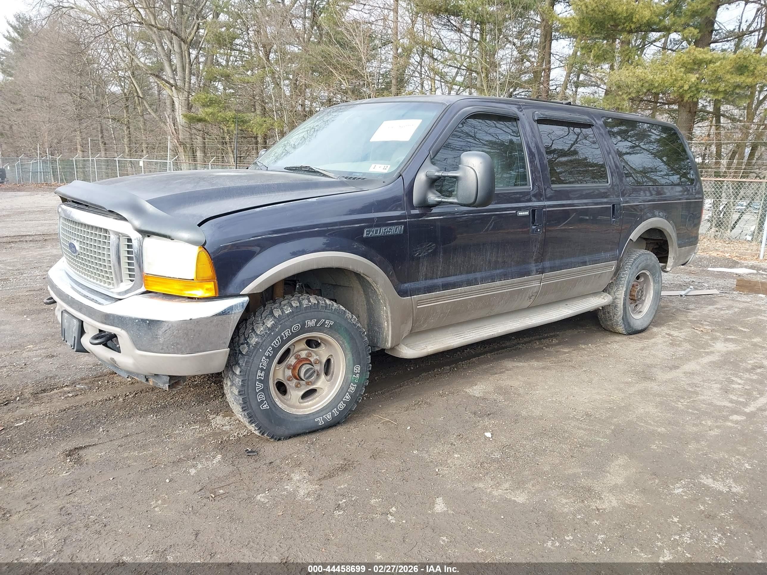 2001 Ford Excursion Limited Black vin: 1FMNU43S41EC73005