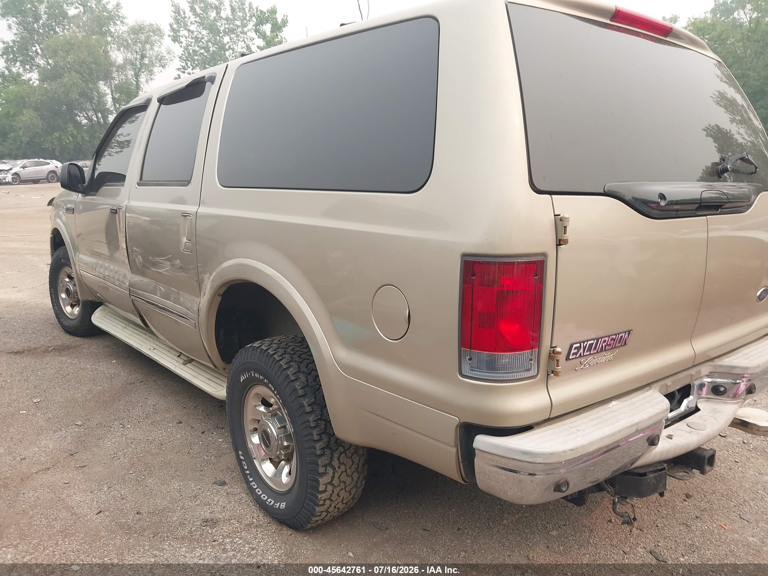 2005 Ford Excursion Limited Beige vin: 1FMNU43S55EC16964