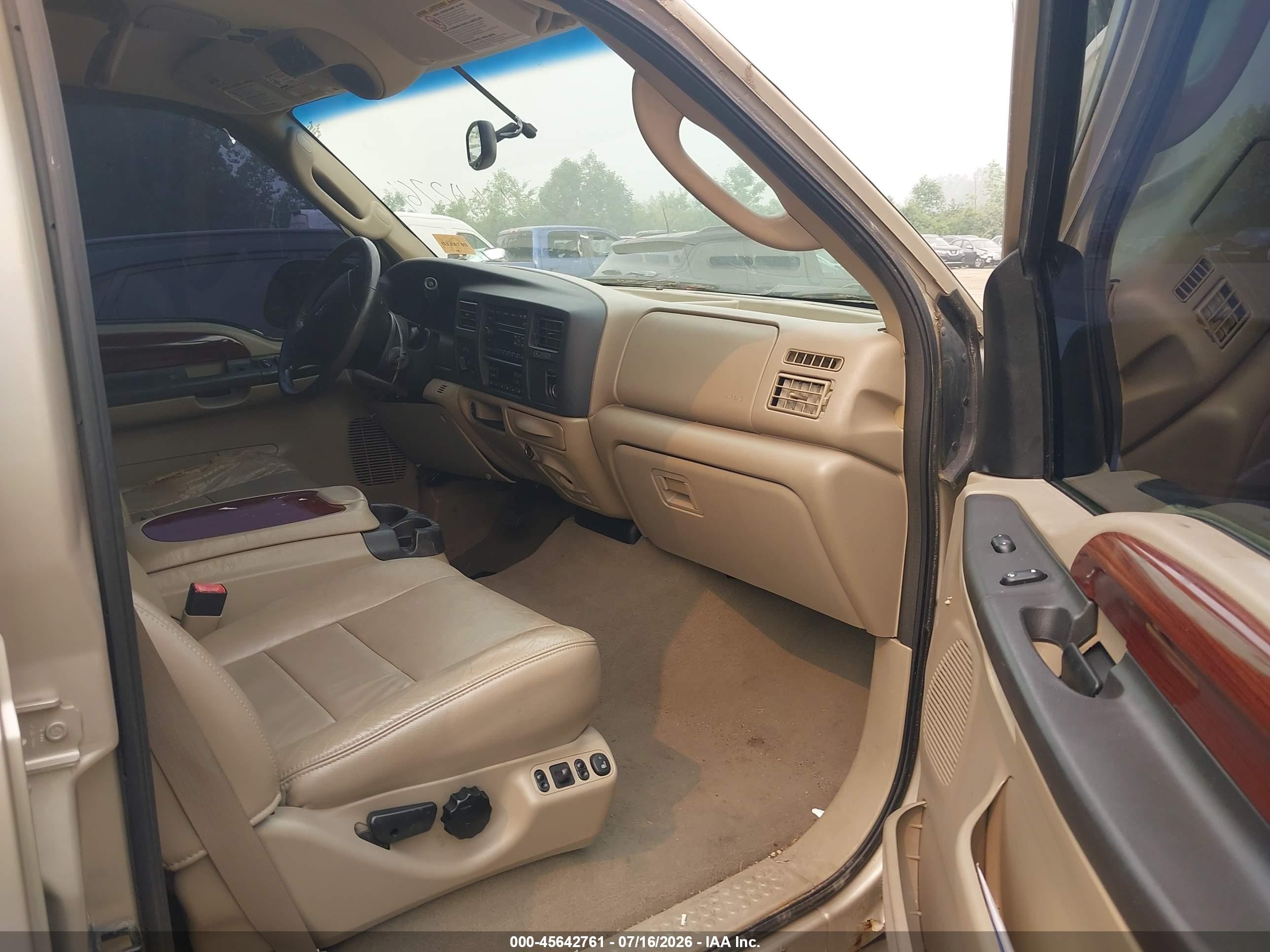 2005 Ford Excursion Limited Beige vin: 1FMNU43S55EC16964